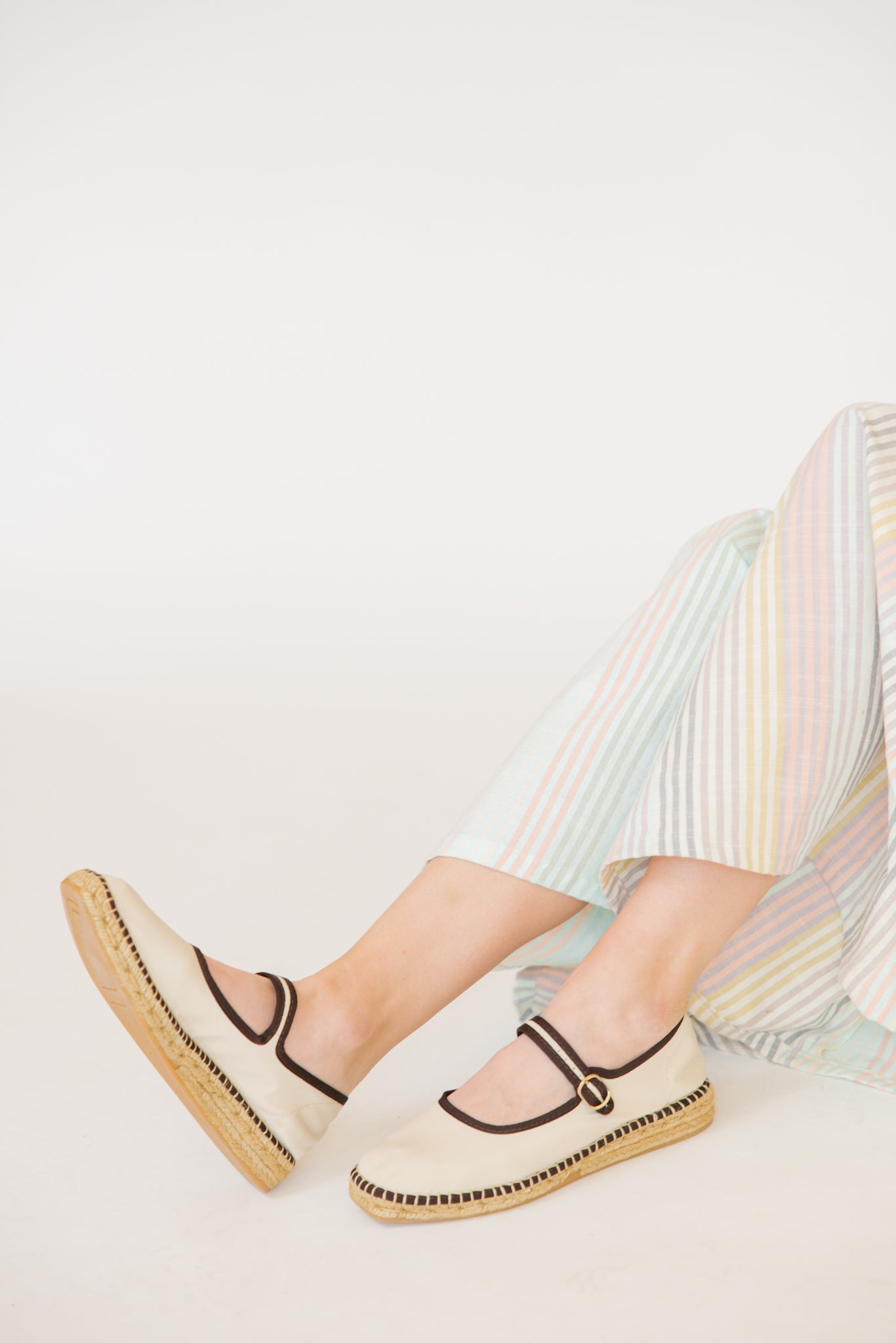 Naguisa Peonía Espadrille - Ecru/Brown