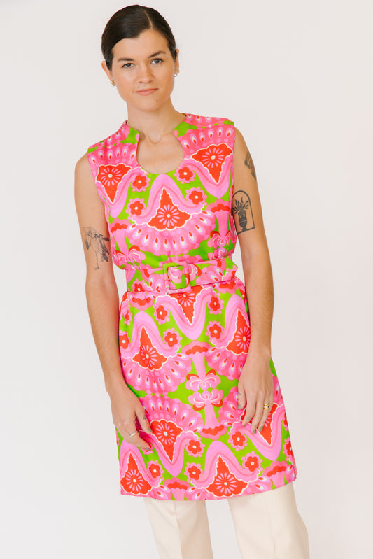 1970s BH Wragge Pink Paisley Tunic with Belt