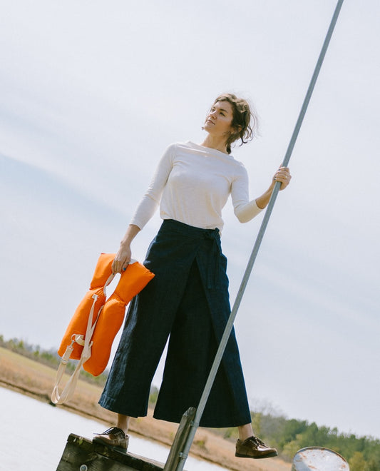 TOAST Lia Garment Dyed Boat Neck Tee - Chalk