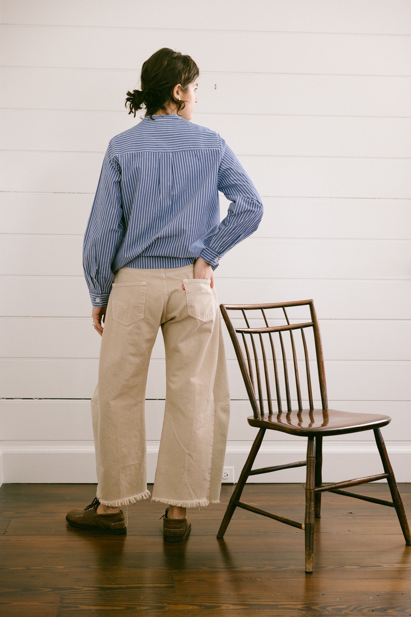 TOAST Dash Stripe Pintuck Shirt - Chambray Blue