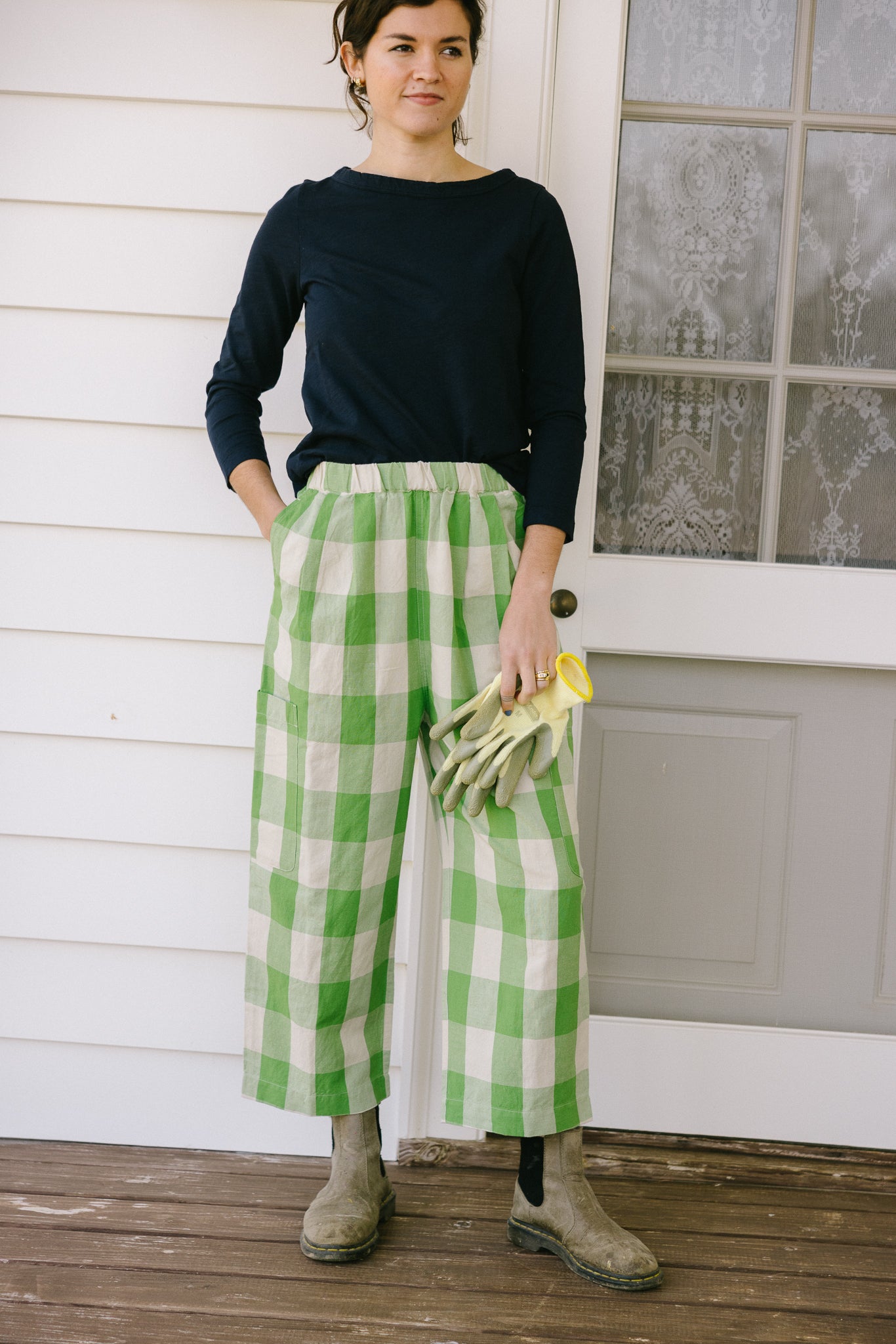 TOAST Lia Garment Dyed Boat Neck Tee - Dark Navy