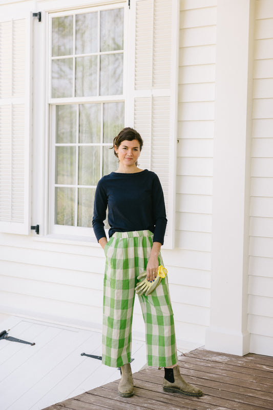 TOAST Lia Garment Dyed Boat Neck Tee - Dark Navy