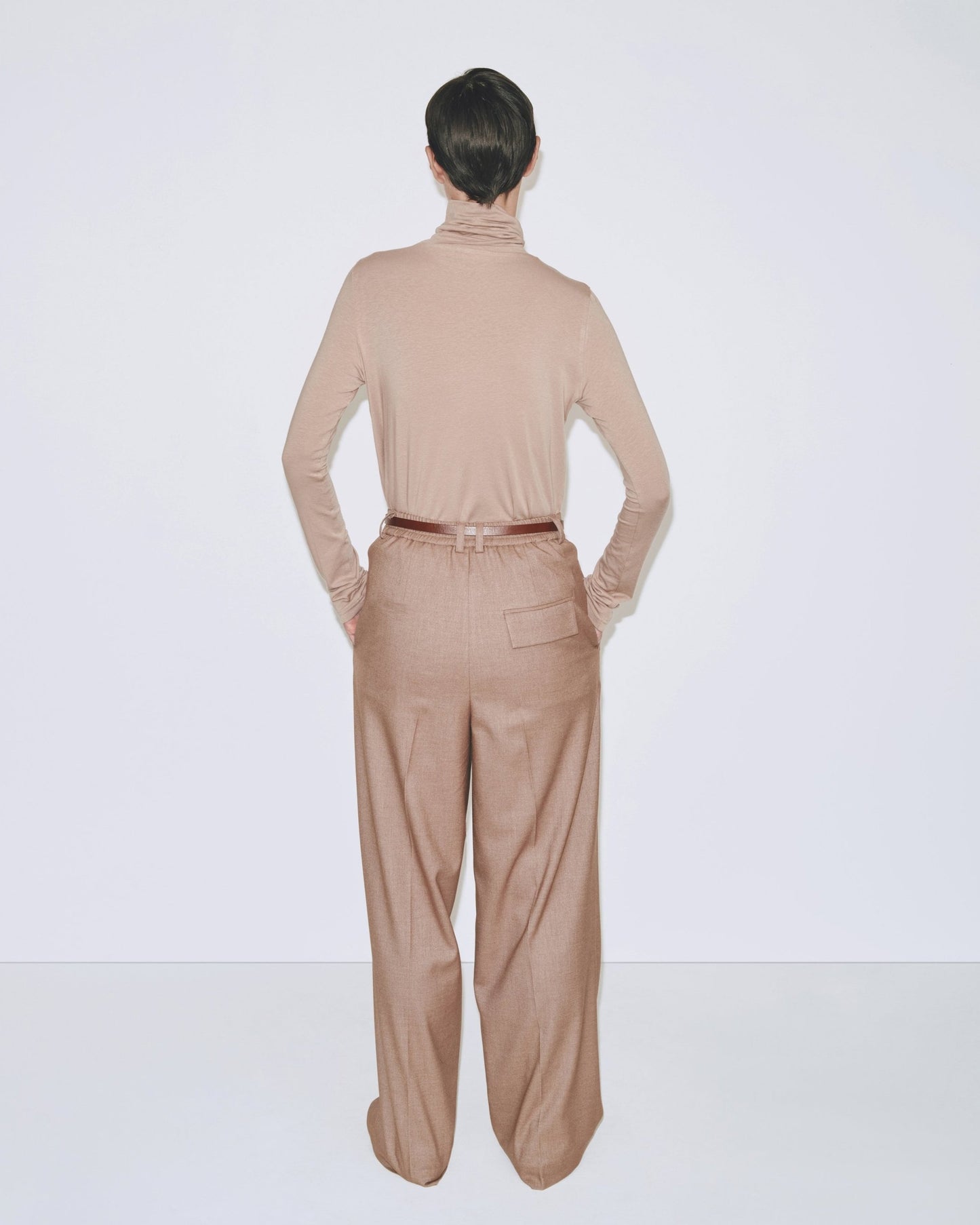 Mijeong Park Roll Neck Jersey Top - Beige