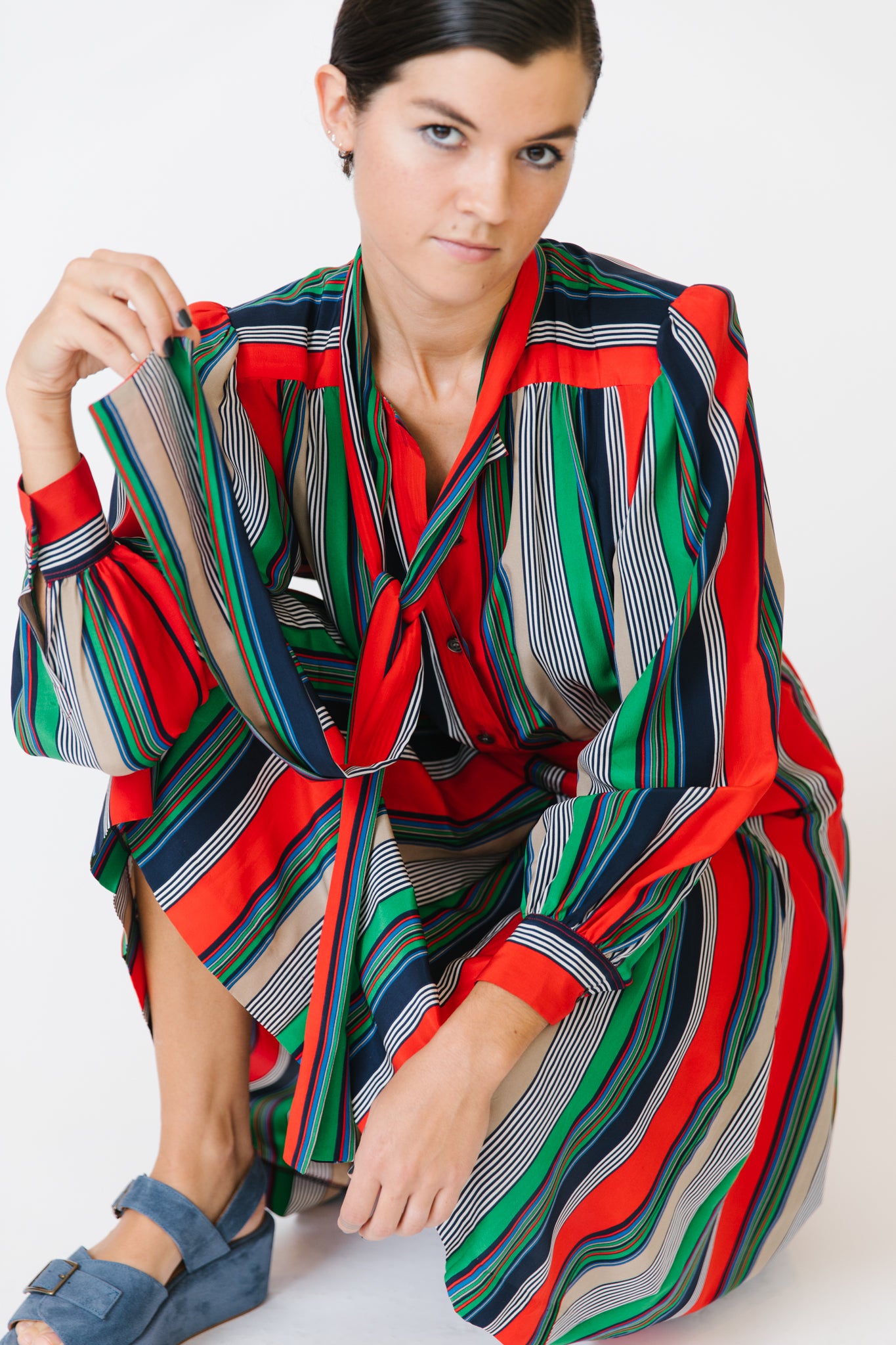 Saint Laurent Rive Gauche Regatta Stripe Dress