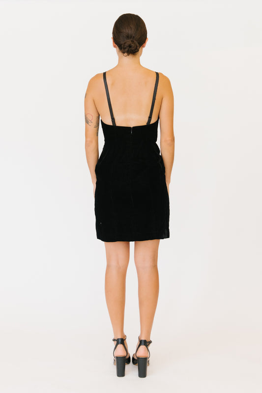 Jeanette for St. Martin Black Velvet "Pollock" Dress