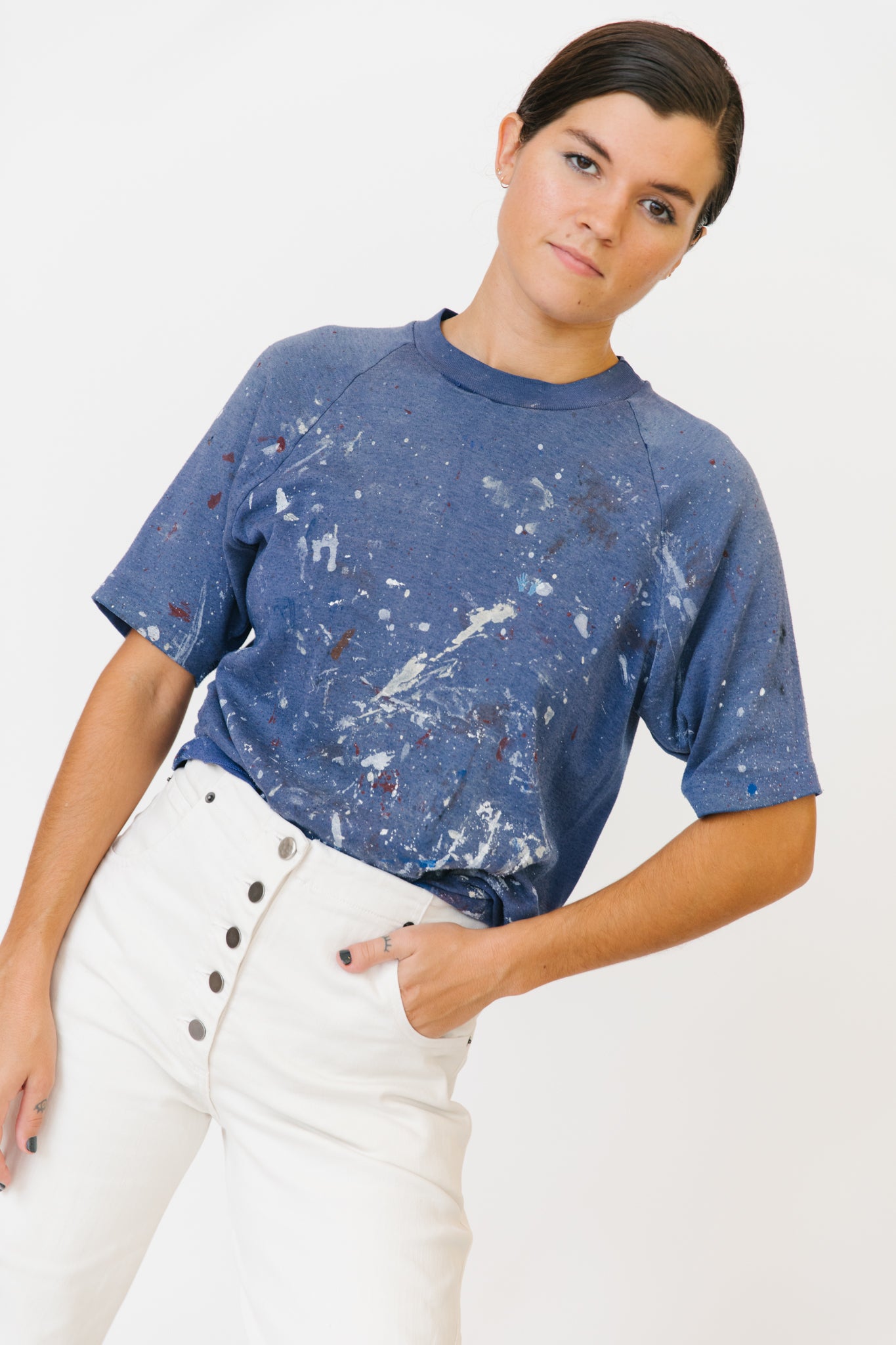 Hands Off Splatter Paint Work Tee