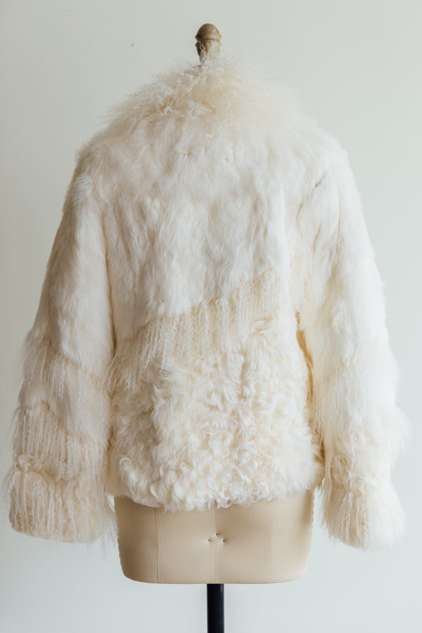 Che-Bella White Curly Lamb Jacket