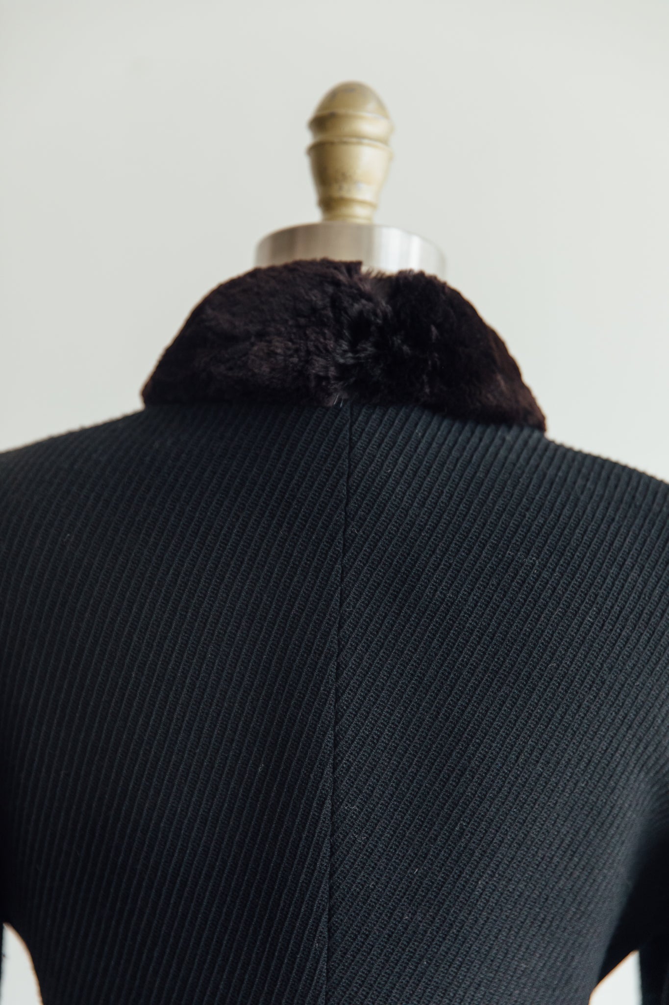 Valentino Black Wool and Fur Jacket