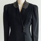 Hand-Beaded Black Embellished Collar Wrap Coat