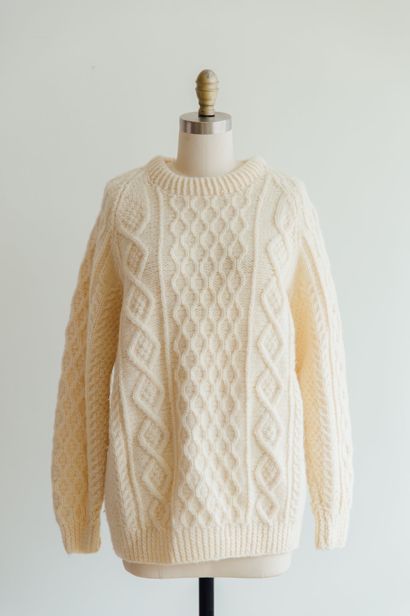 Trag Knitwear Cream Wool Sweater