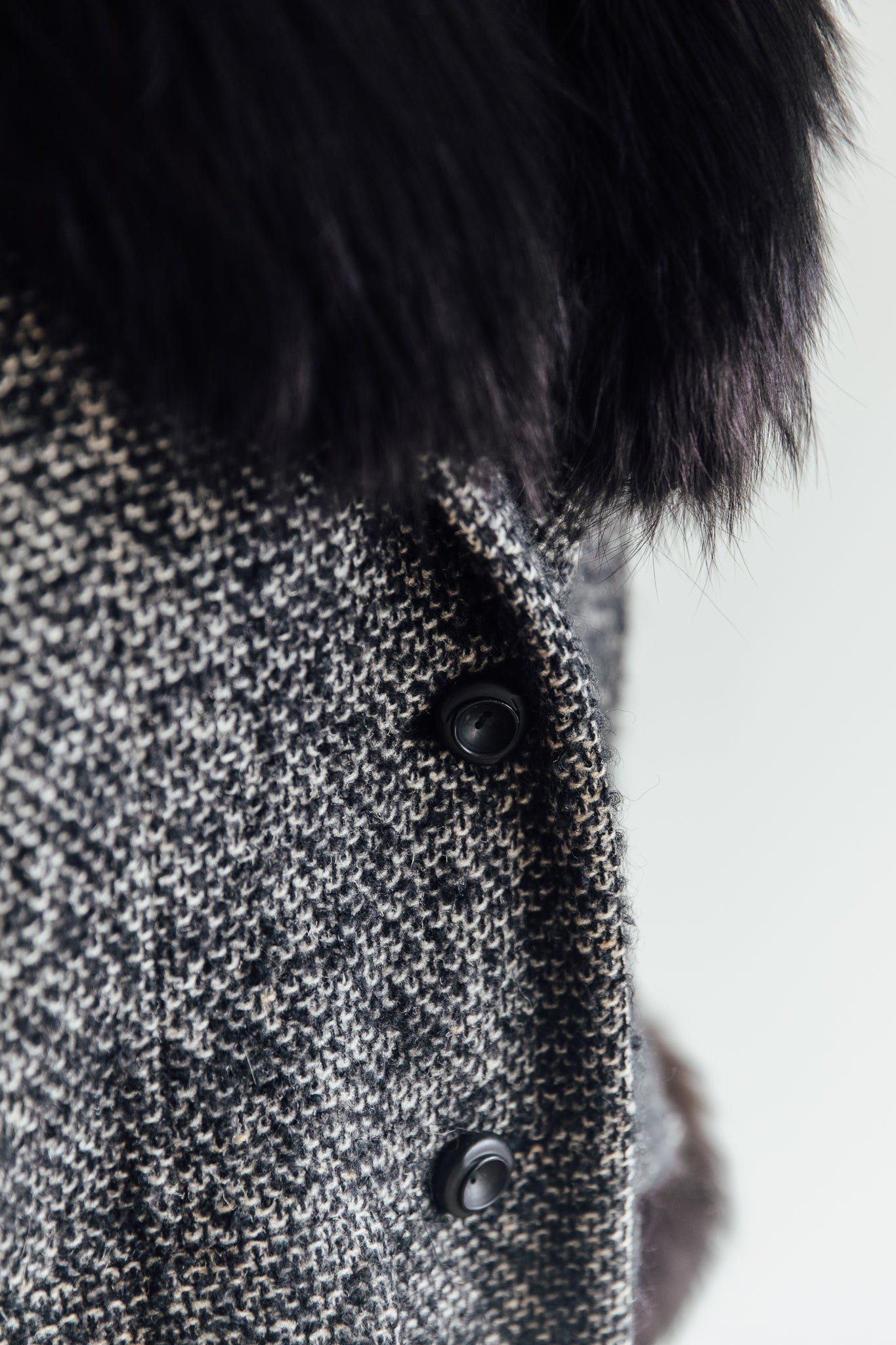 Weinberg's Charcoal Tweed Fur Jacket