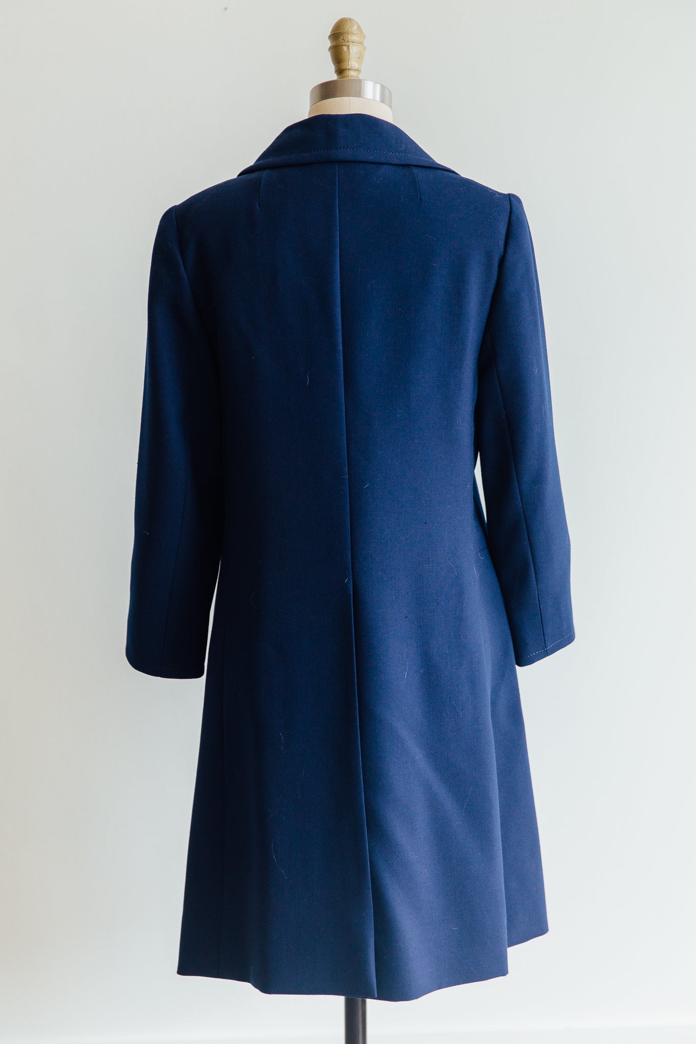 Navy Gold Button Front Coat