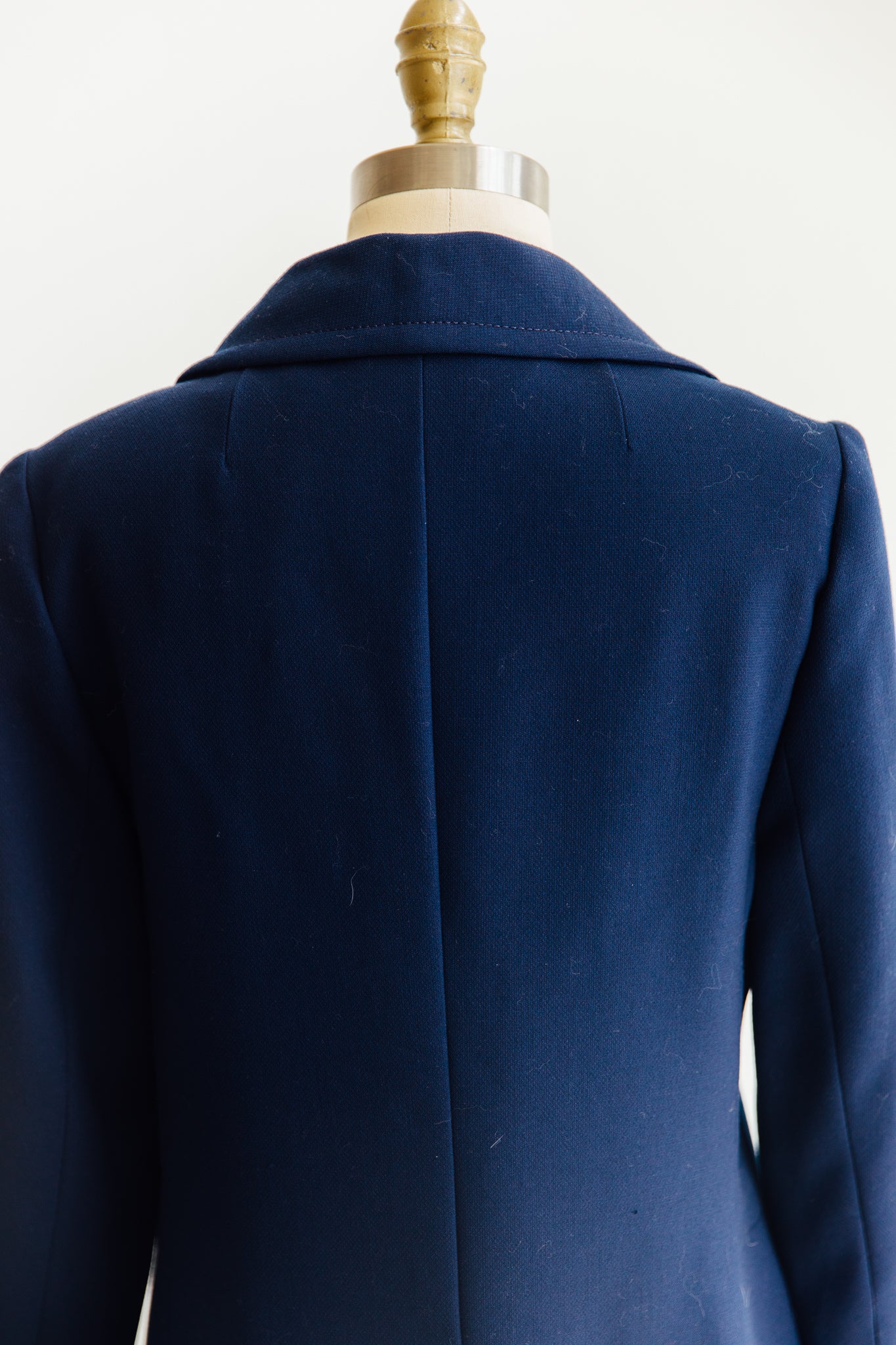 Navy Gold Button Front Coat