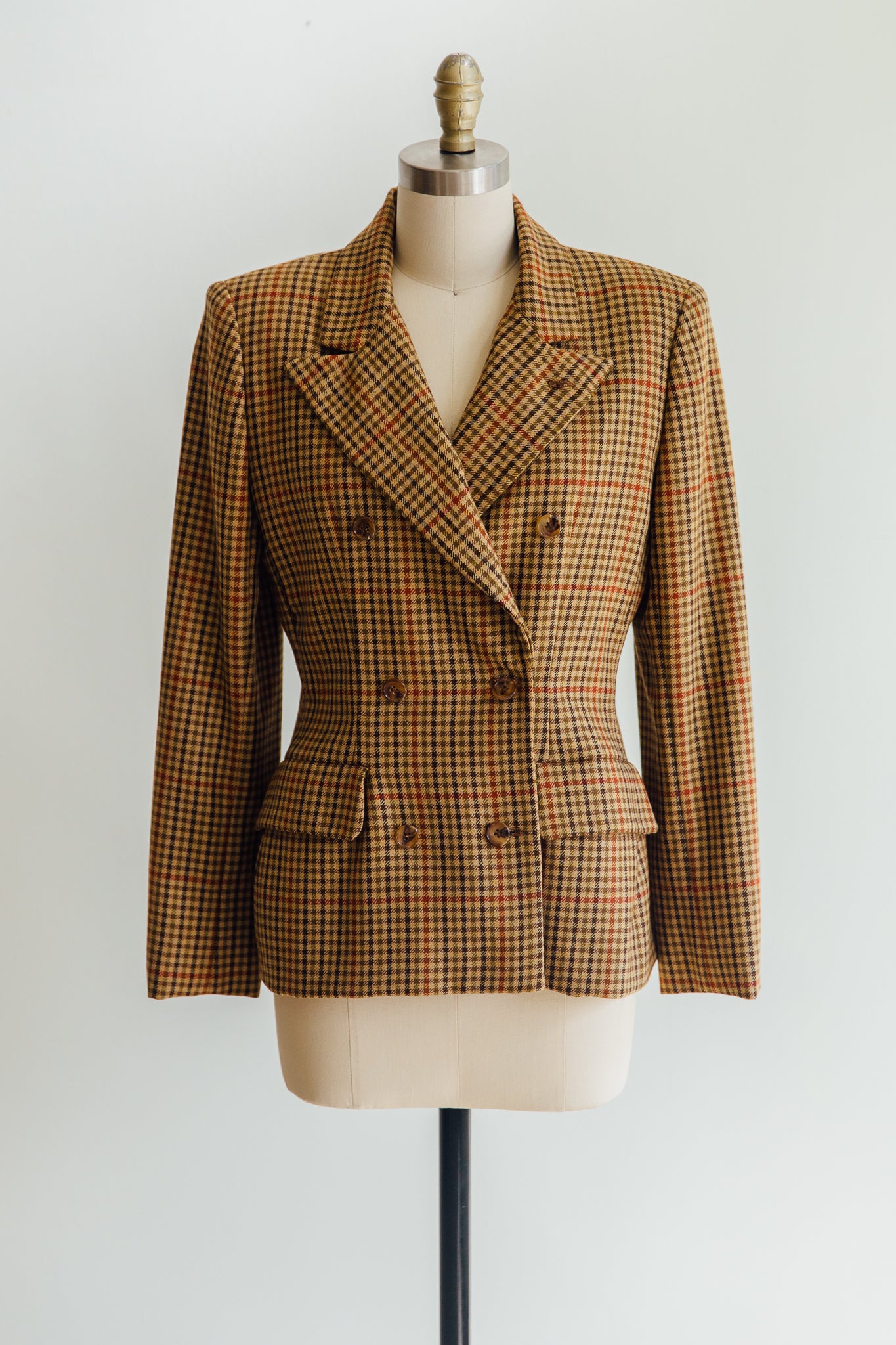 Bill Blass Brown Plaid Blazer