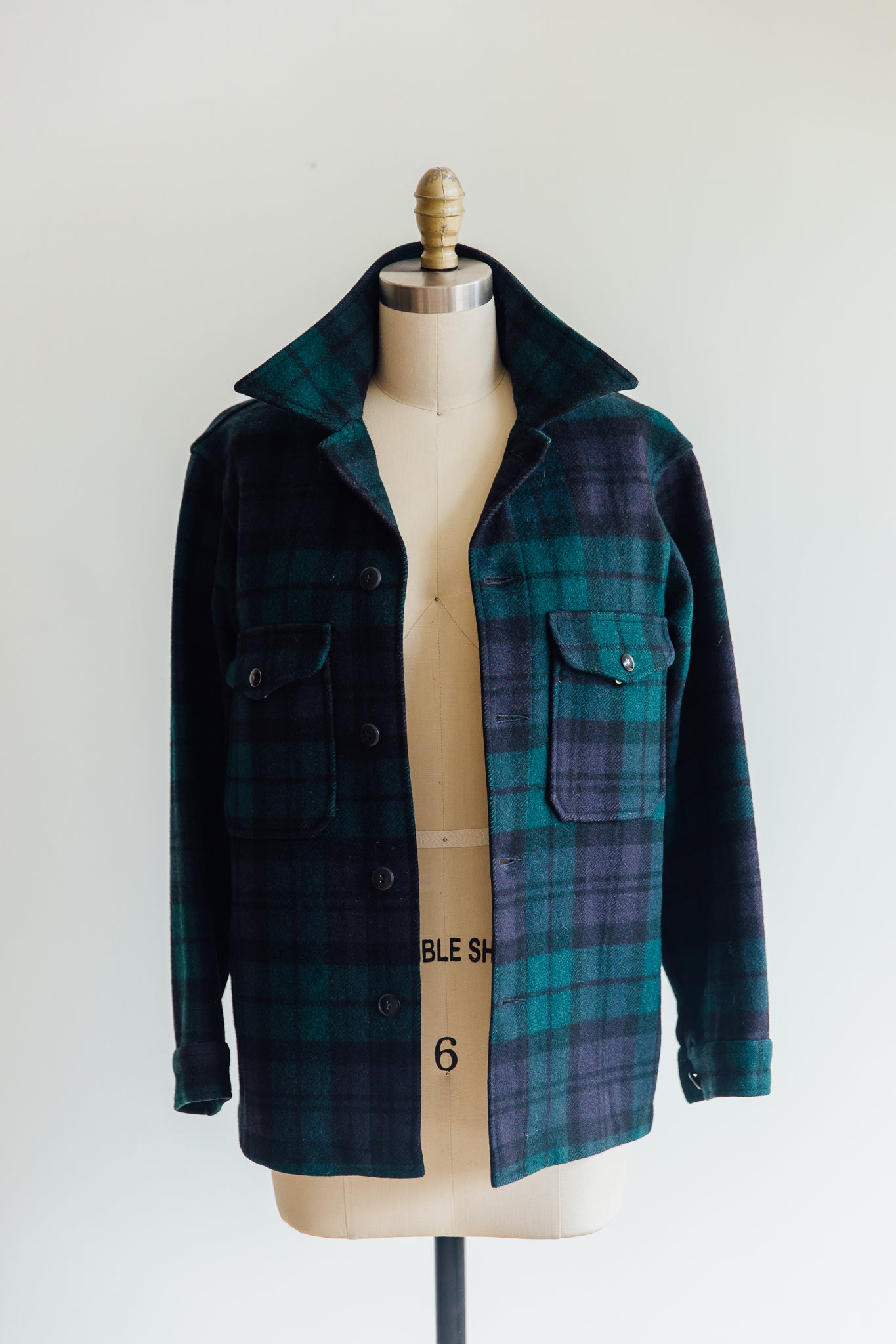 Pendleton Wool Green and Navy Plaid Shacket