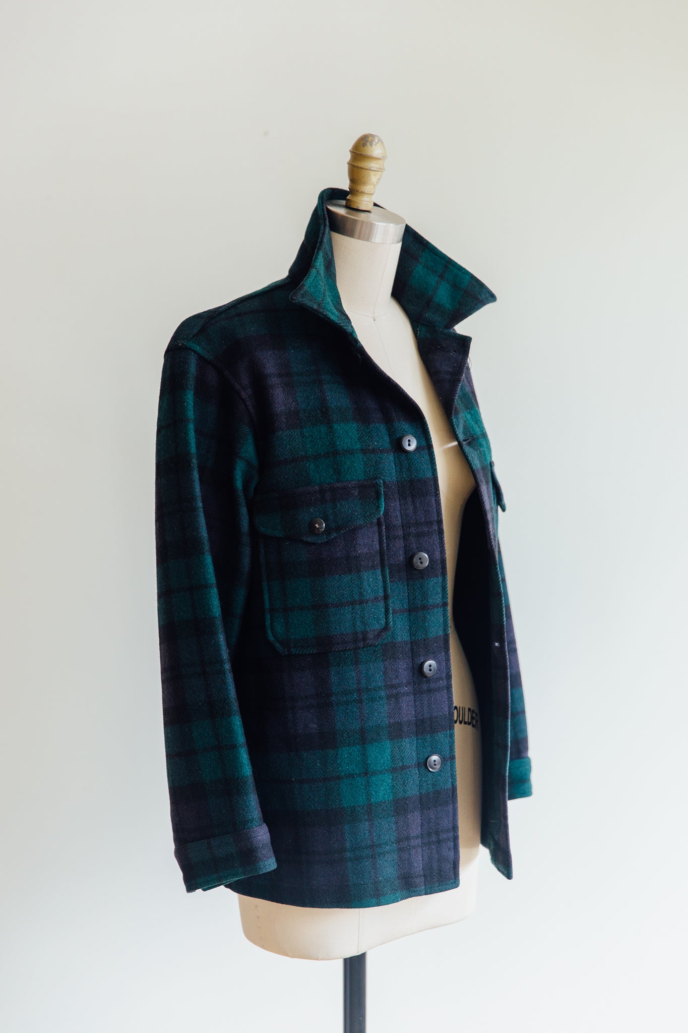 Pendleton Wool Green and Navy Plaid Shacket