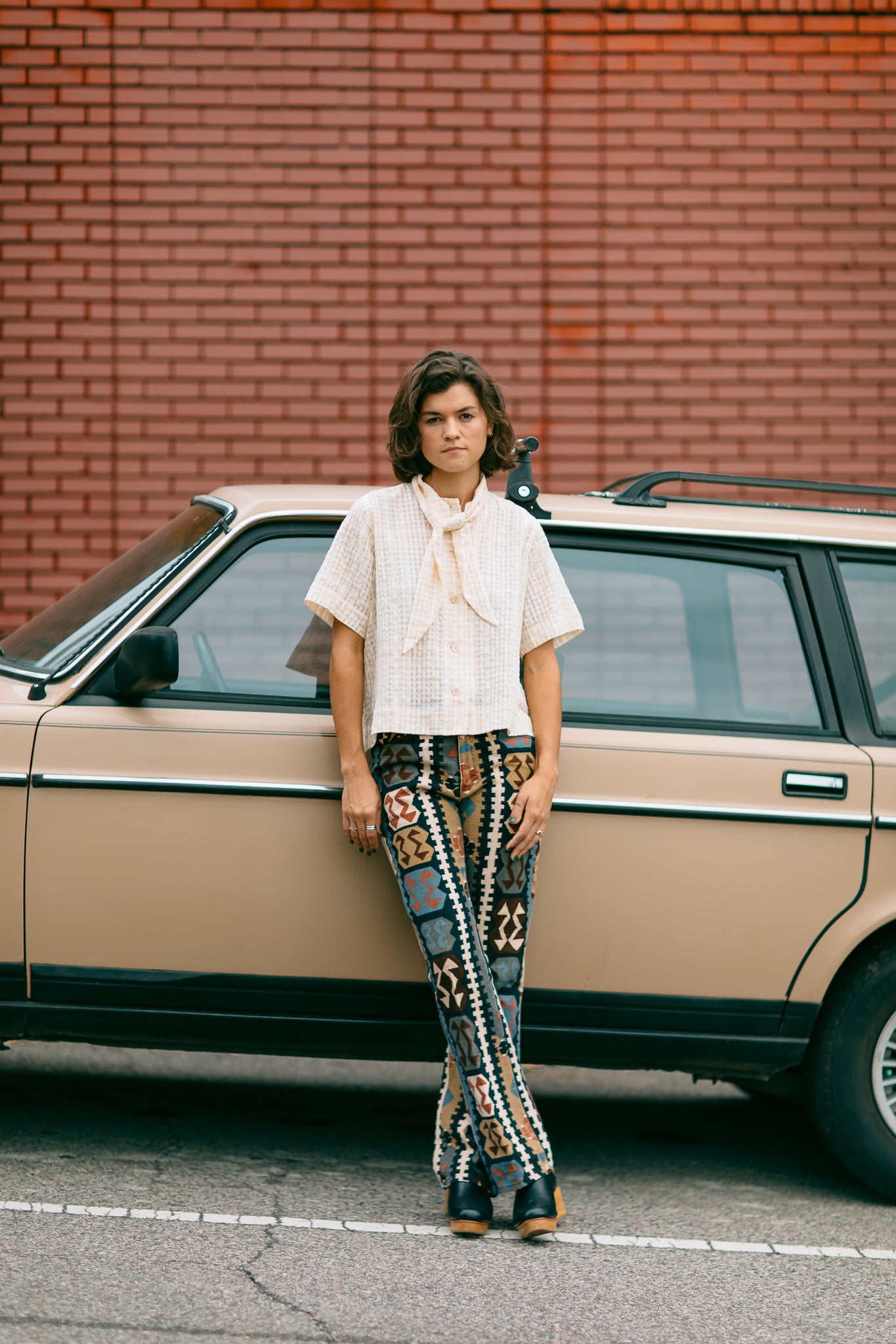 Printed Bootcut Jeans