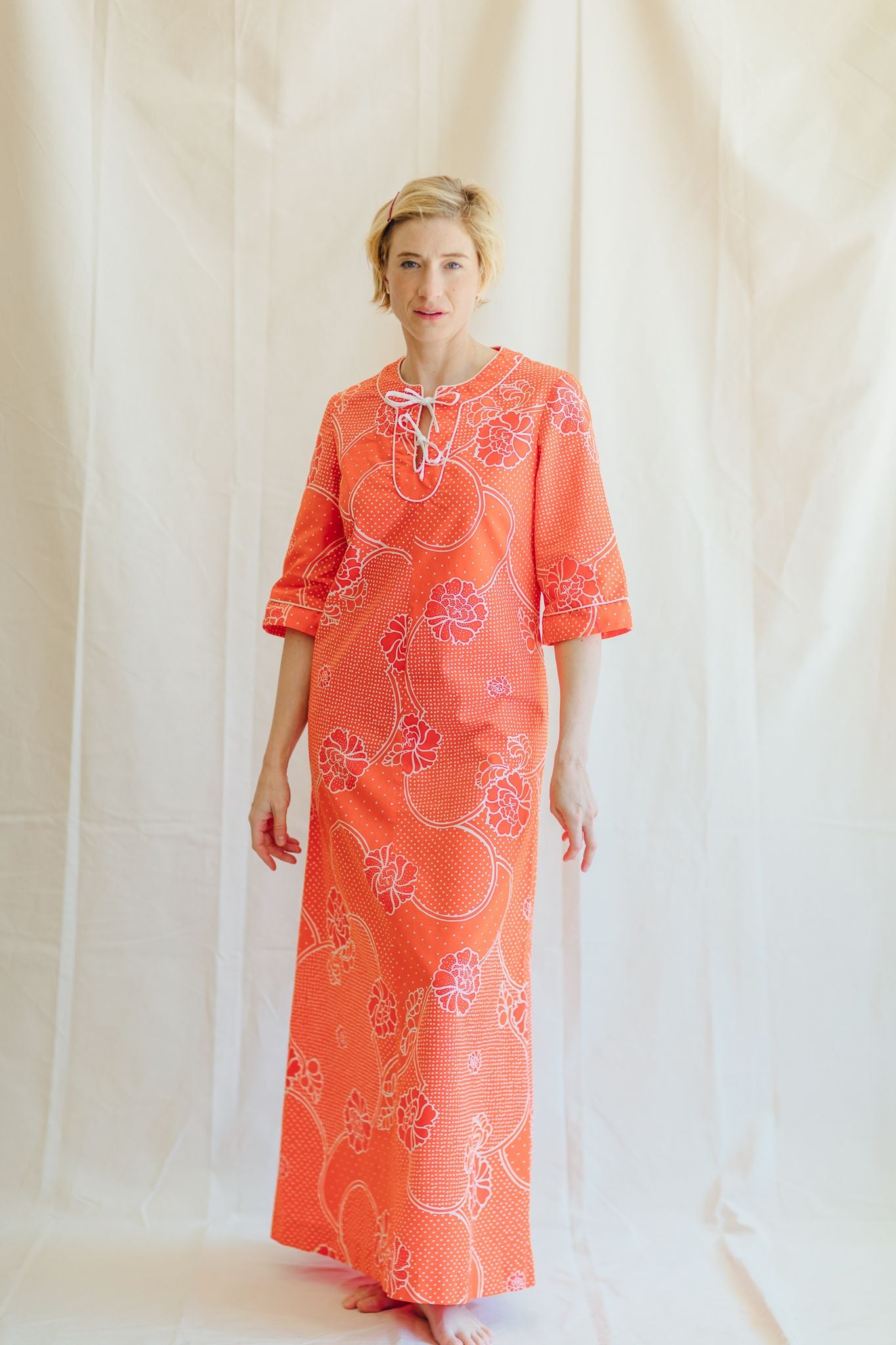 Malia Tomato Red Floral Maxi Dress
