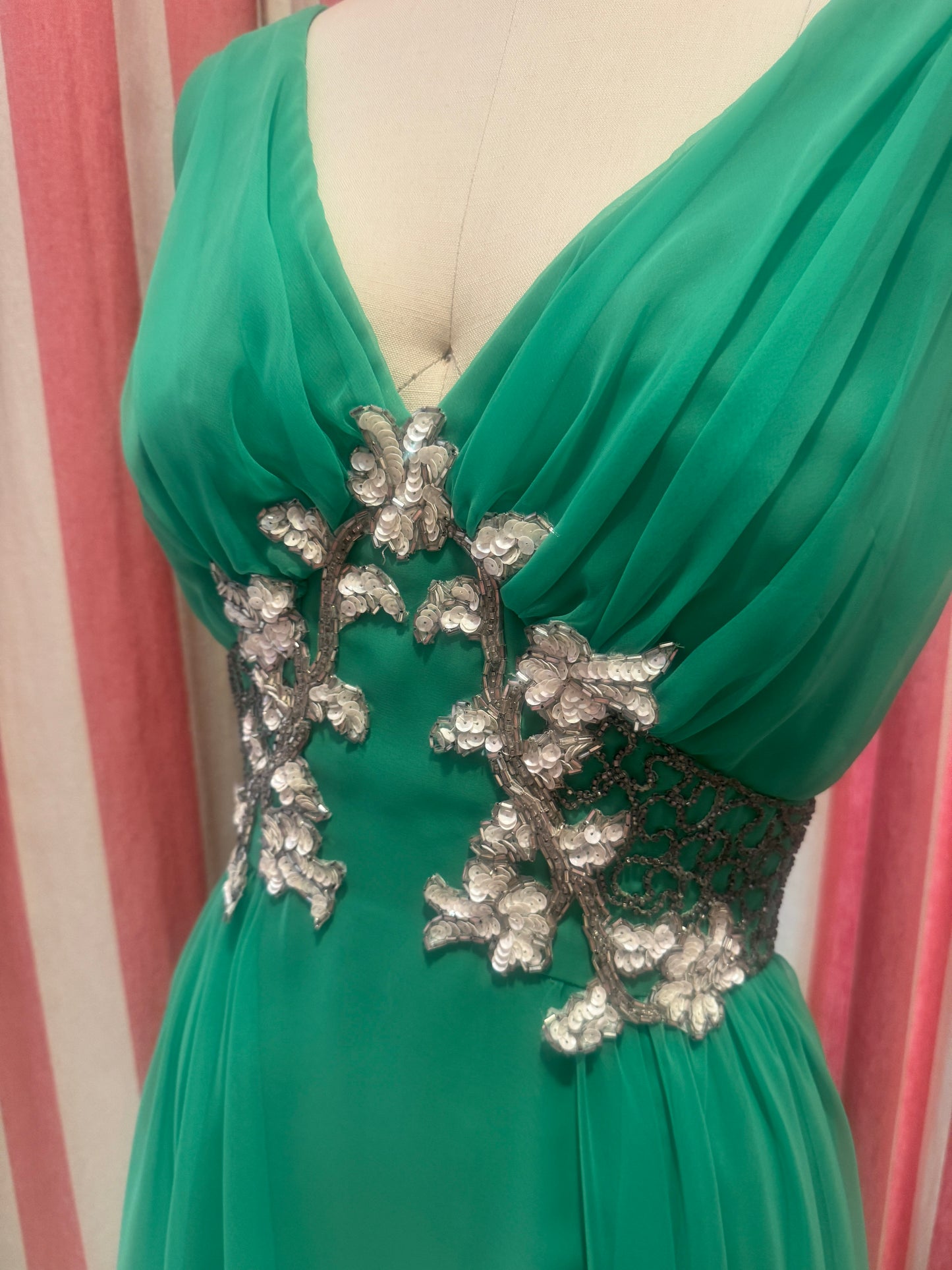 Green Shiffon Gown