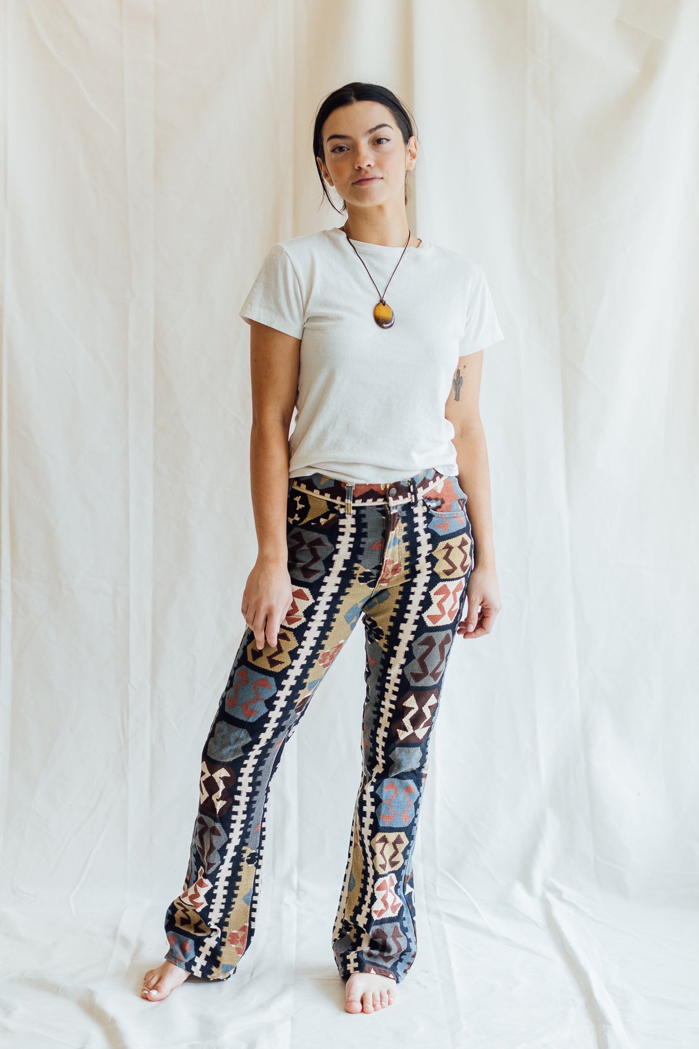 Printed Bootcut Jeans