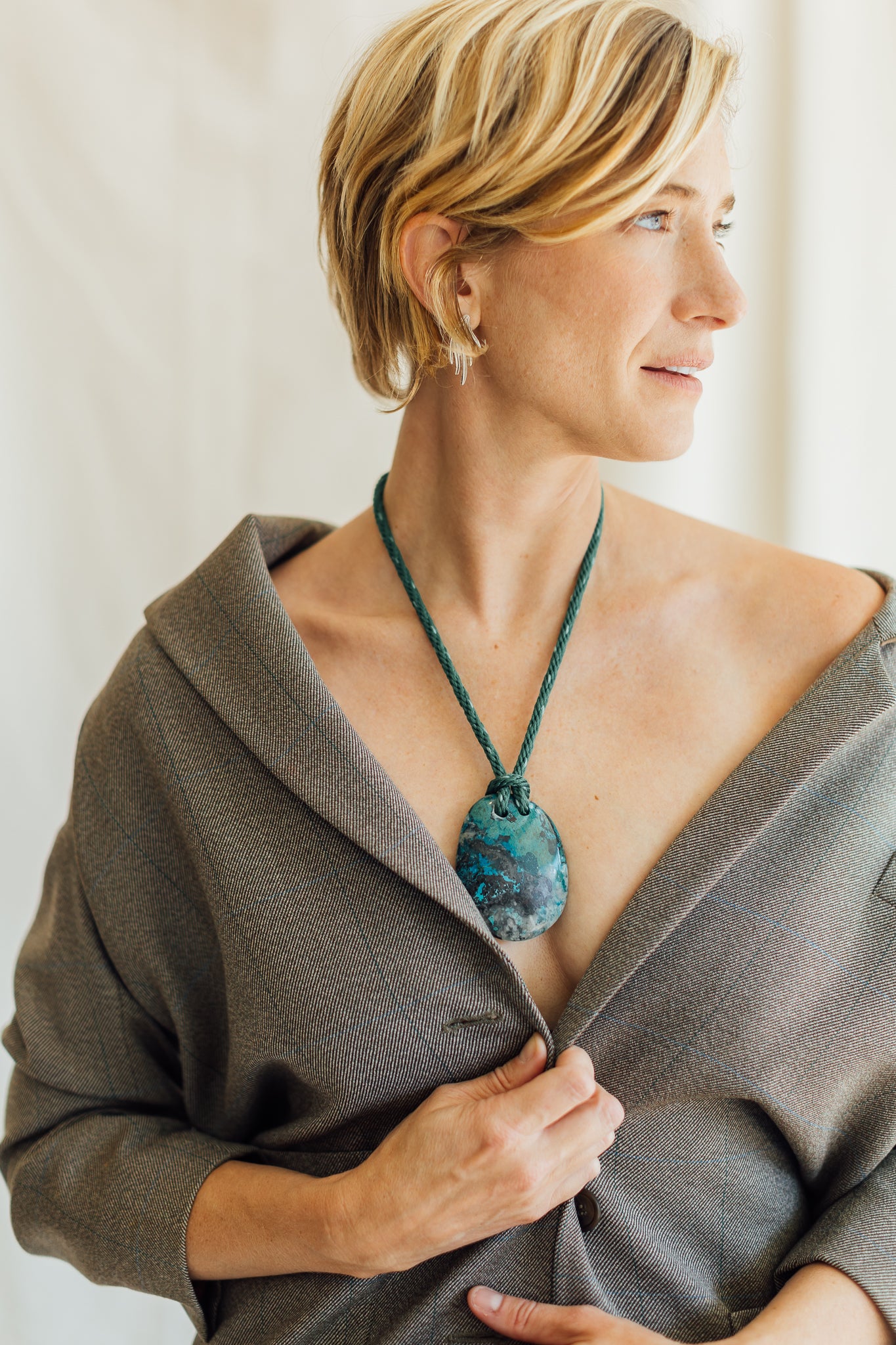 Matthew Swope Chryssocolla on Handmade Cotton Cord