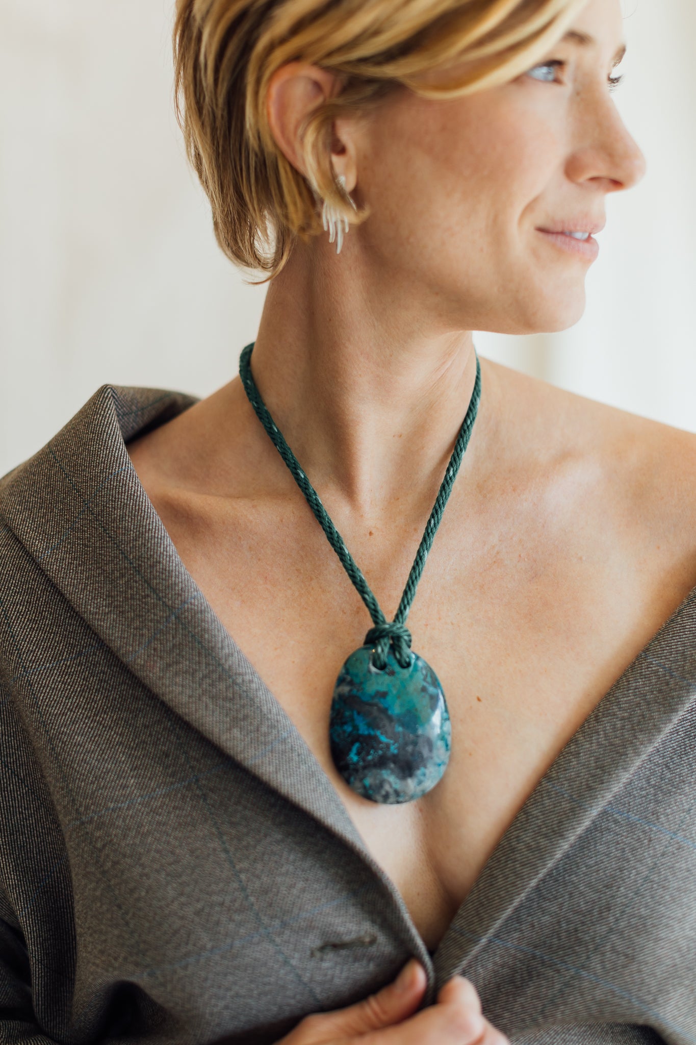 Matthew Swope Chryssocolla on Handmade Cotton Cord