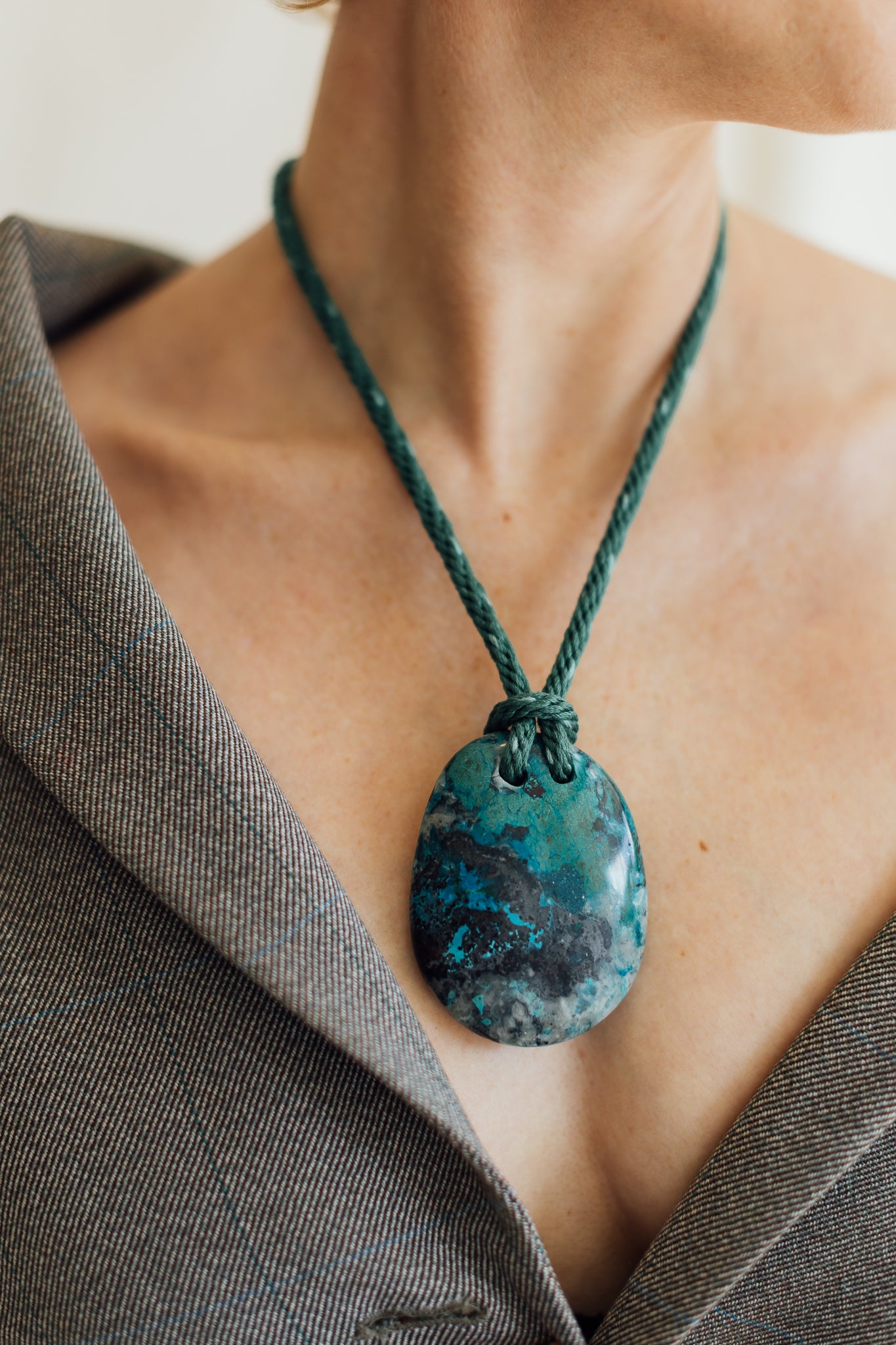 Matthew Swope Chryssocolla on Handmade Cotton Cord