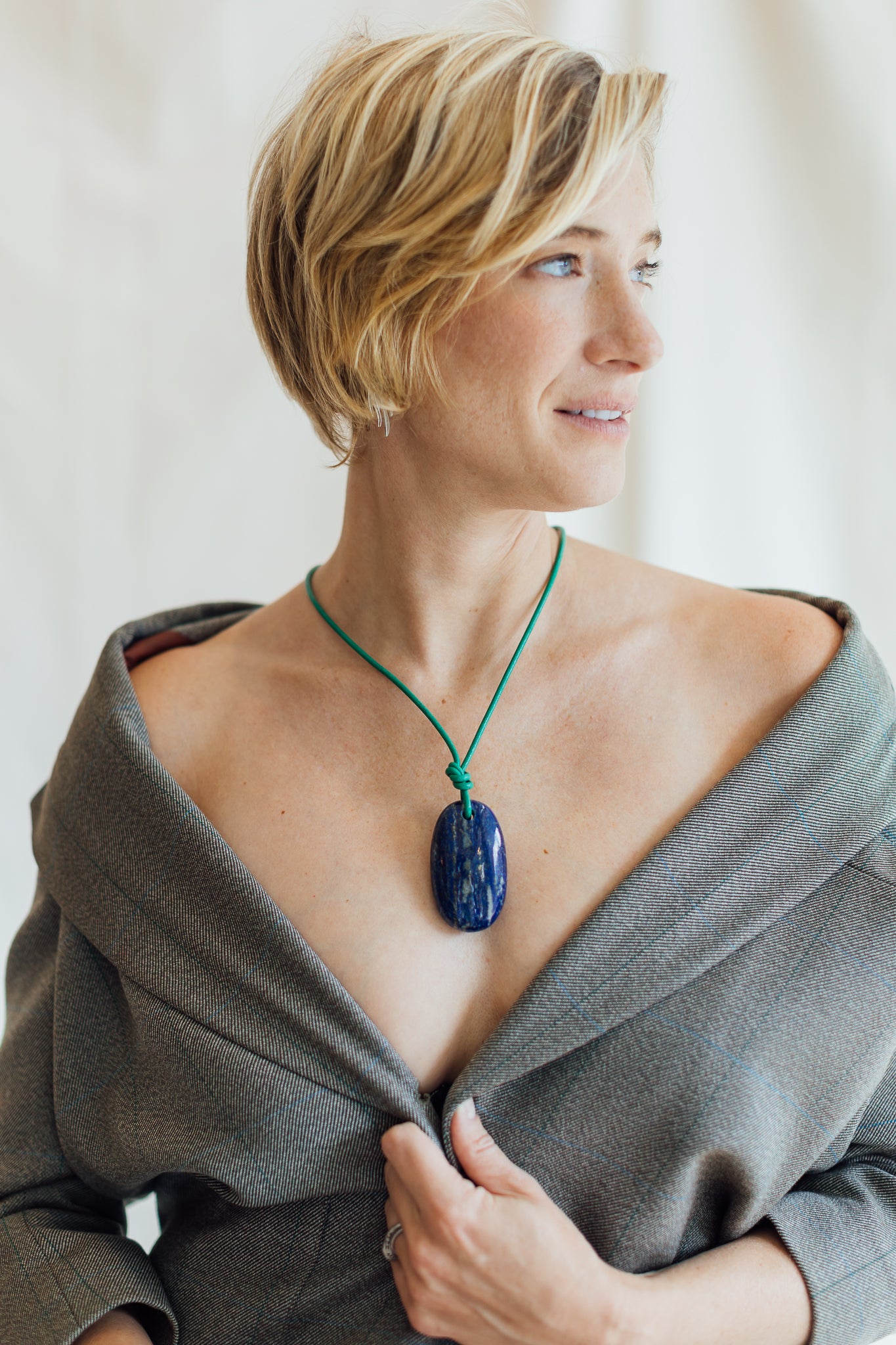 Matthew Swope Lapis on Leather Cord