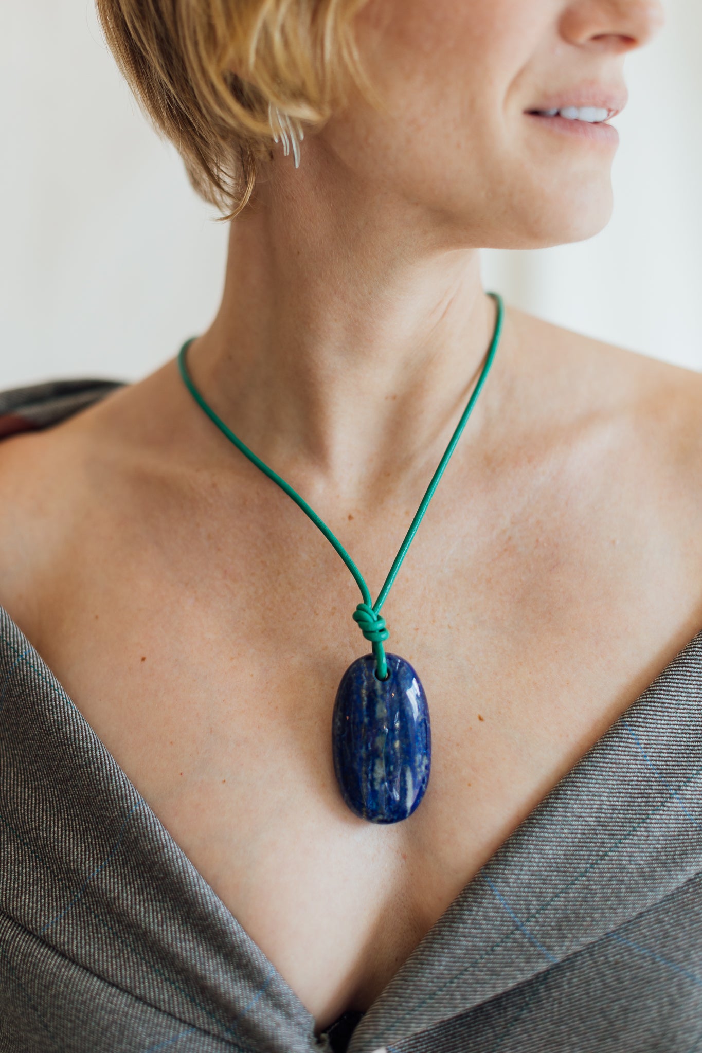 Matthew Swope Lapis on Leather Cord