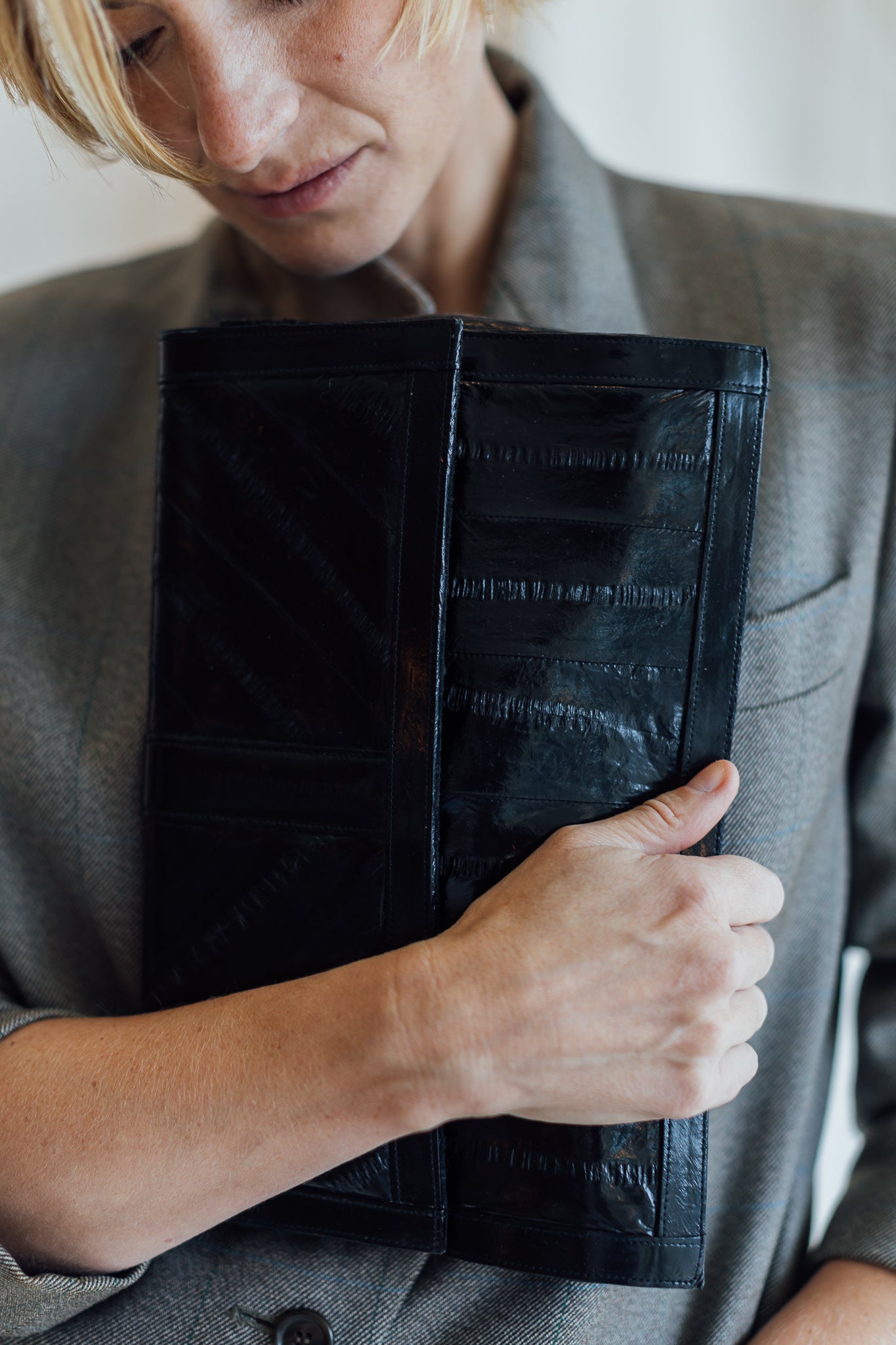 Black Eel Skin Clutch