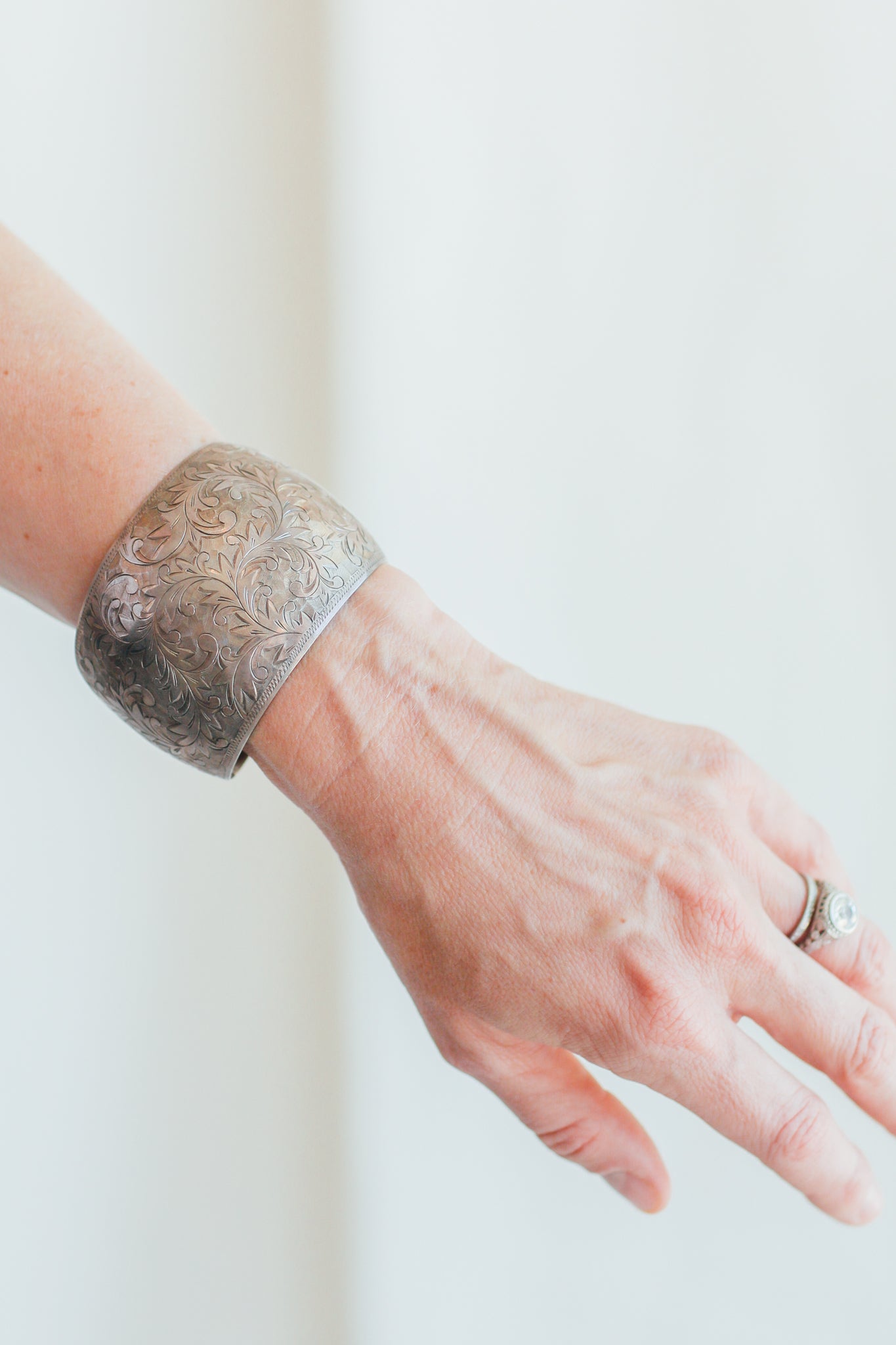 Silver Etched Cuff