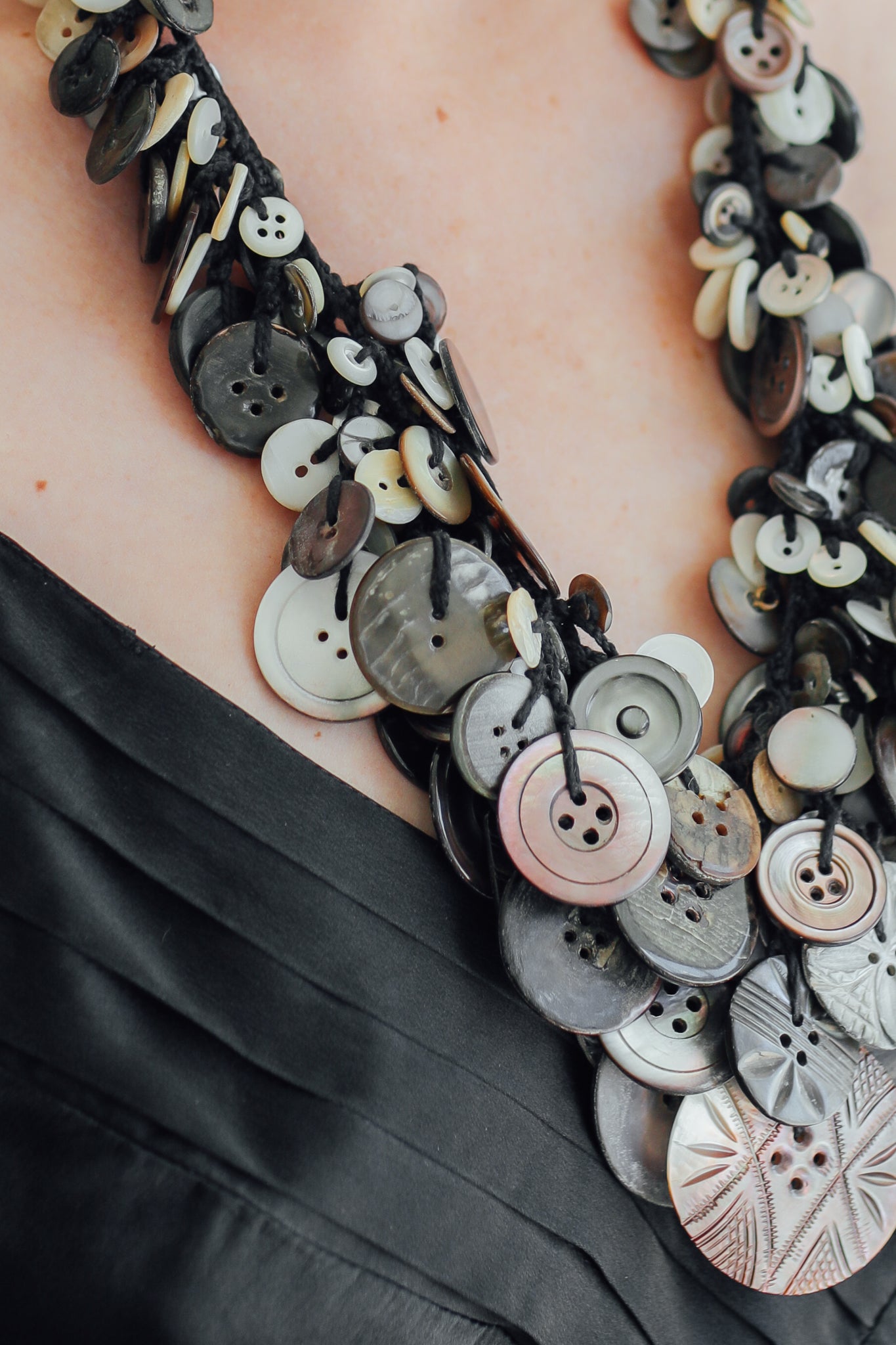 Mother-of-Pearl Button Necklace