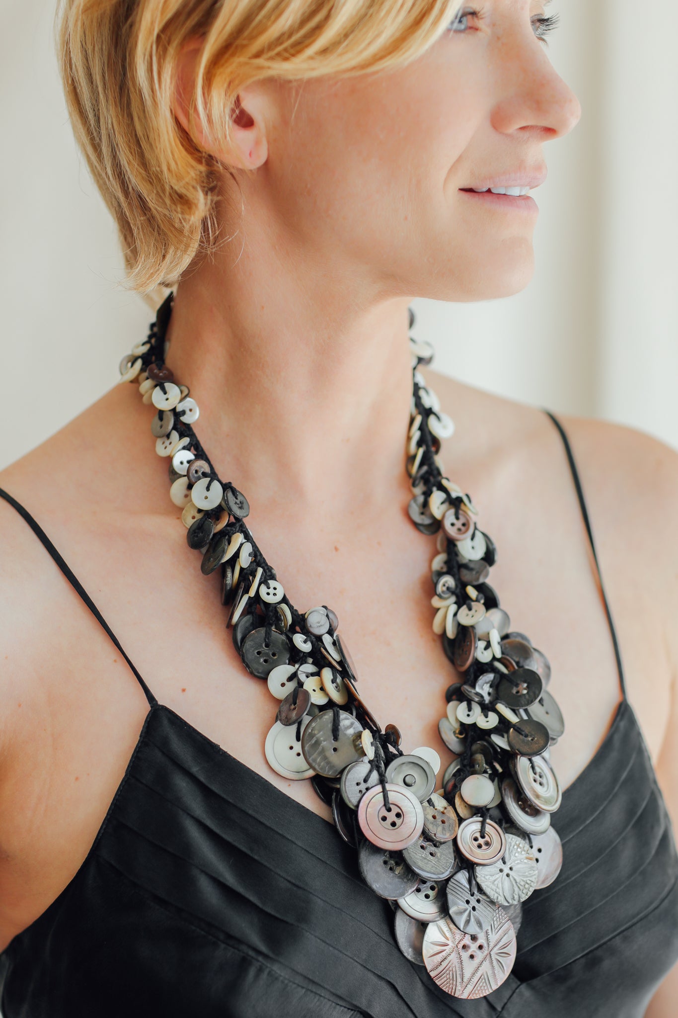Mother-of-Pearl Button Necklace