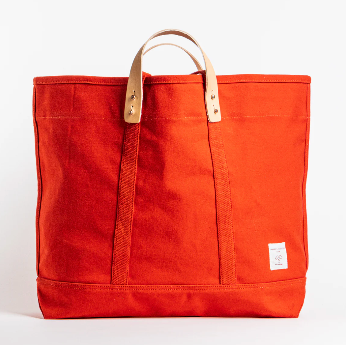 Immodest Cotton Large East West Tote - Persimmon