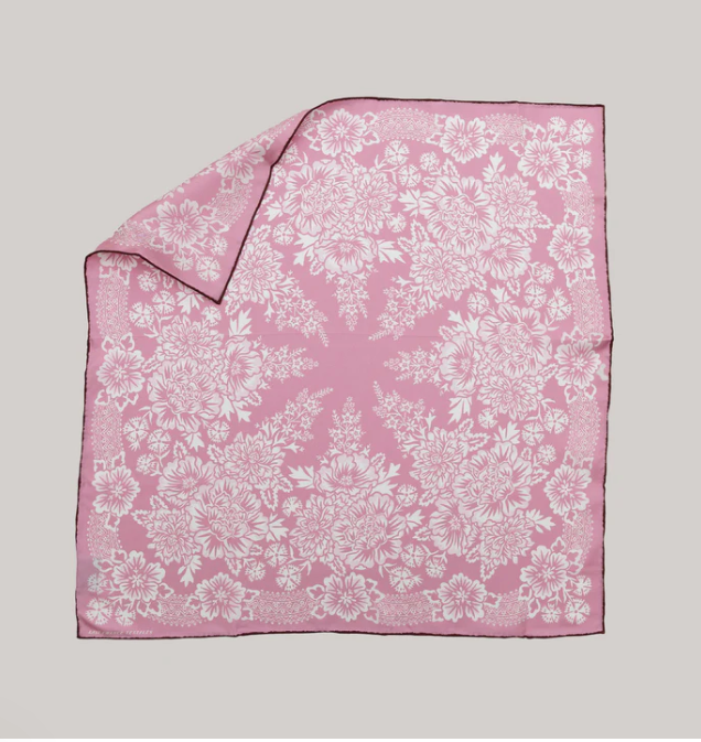 Last Chance Textiles Silk Twill Scarf - Blossom in Rose Pink