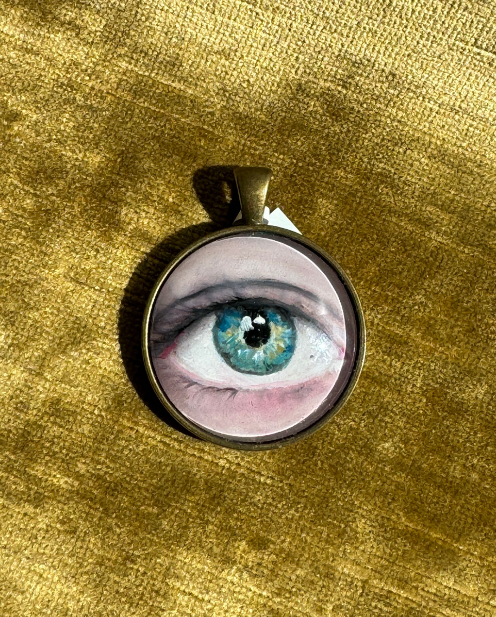 Modern Moghul Painted Lover's Eye Pendant