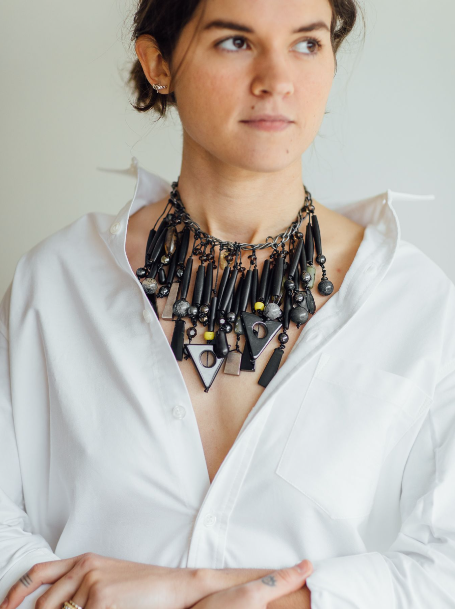 Justin Giunta Leather Fringe Necklace