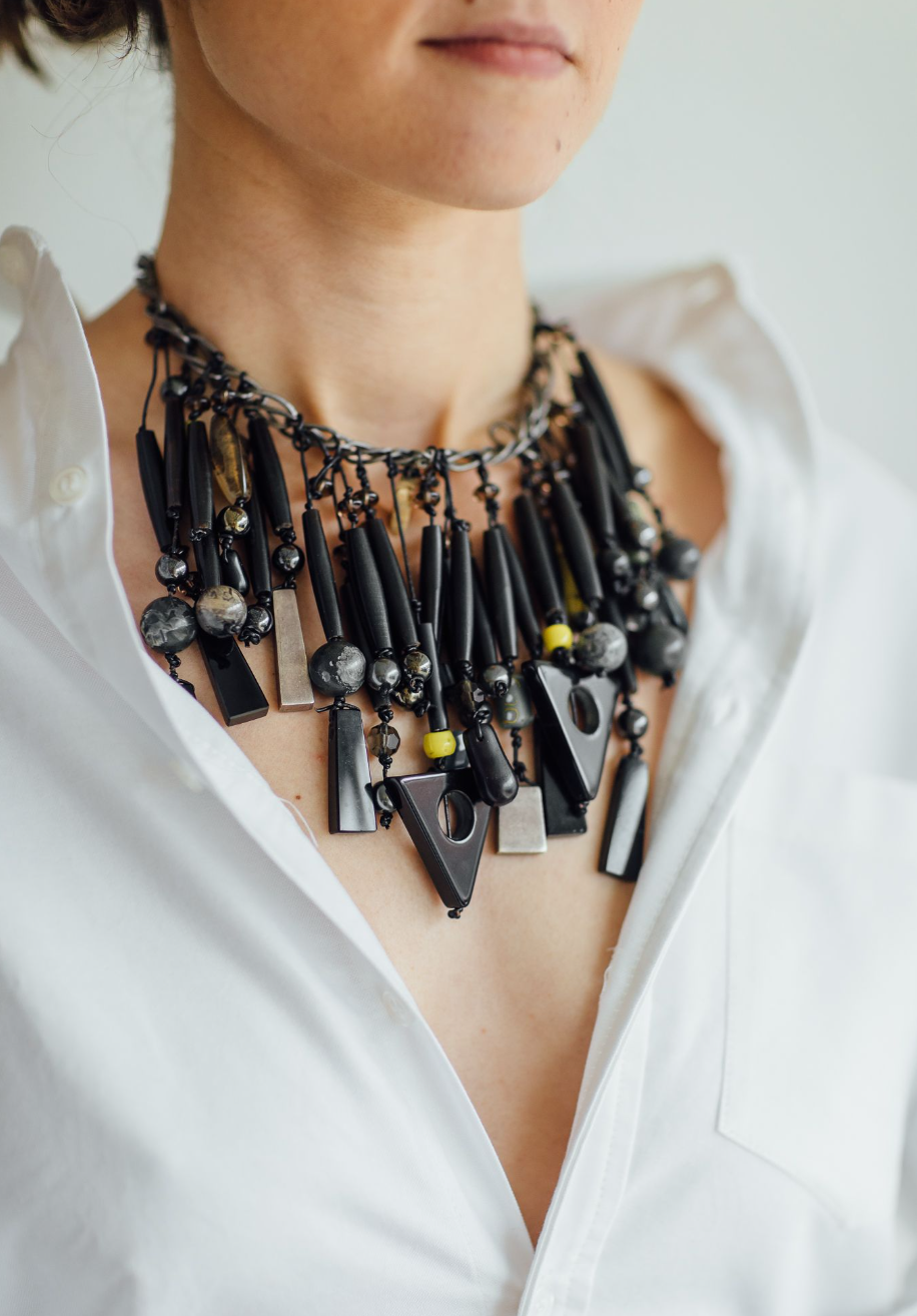 Justin Giunta Leather Fringe Necklace