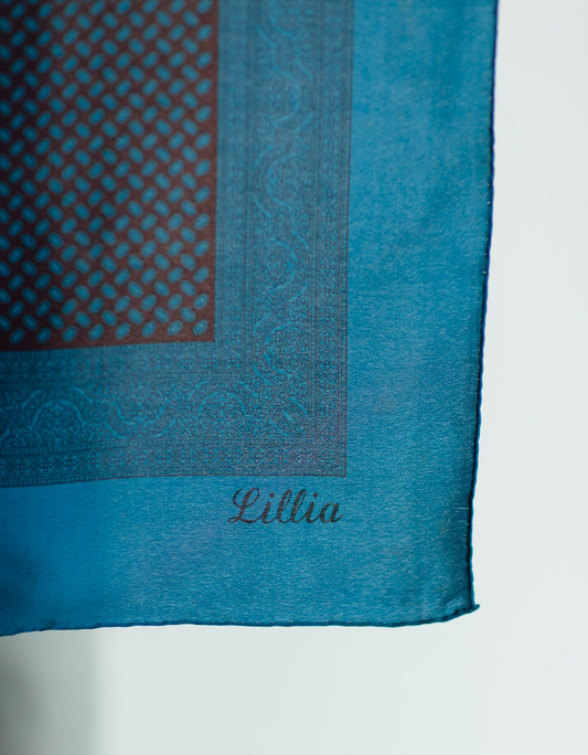 Lillia Ocean Blue Silk Scarf