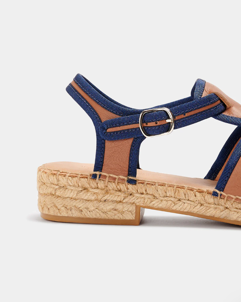Naguisa Sativa Espadrille - Navy/Leather