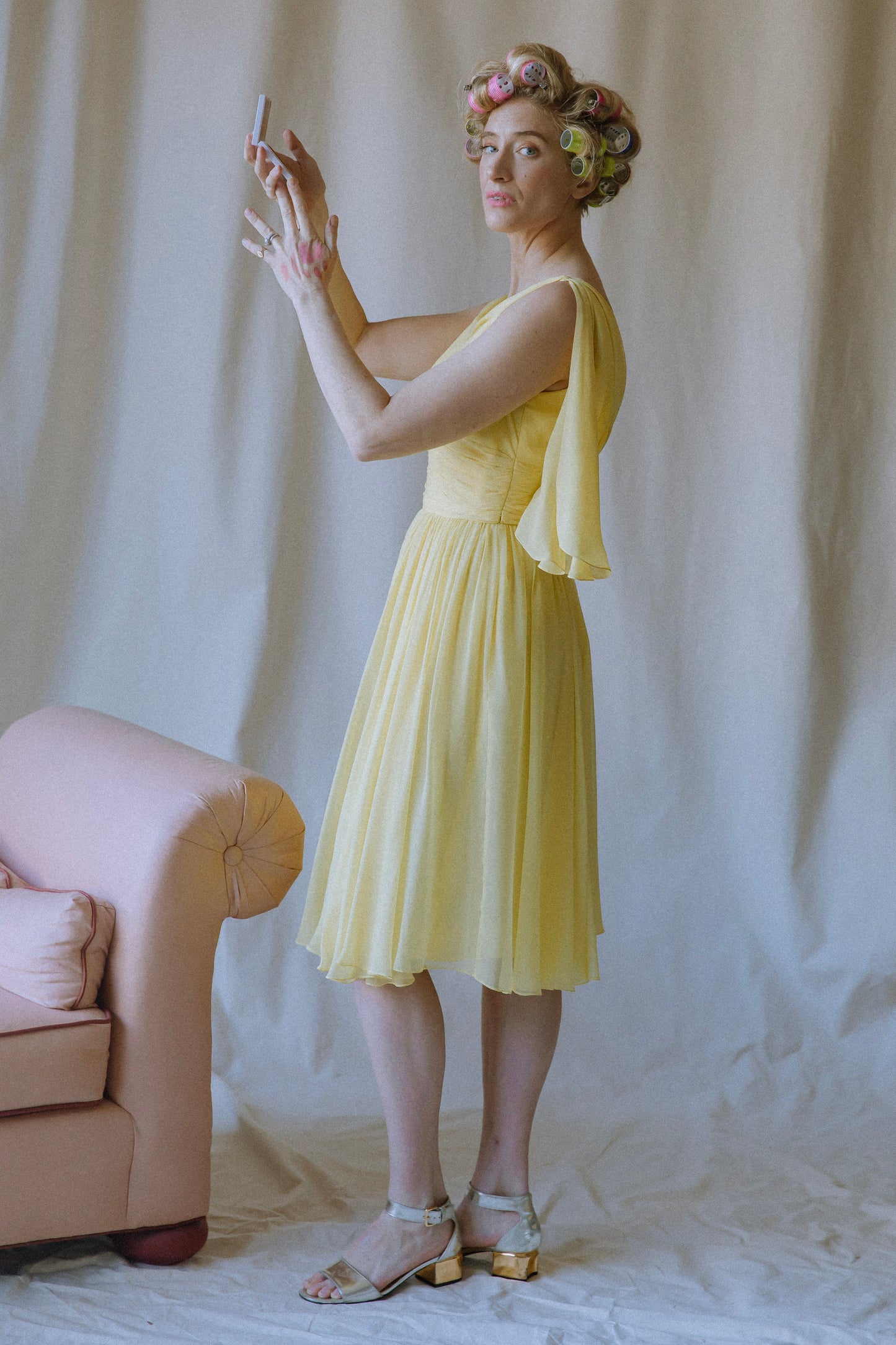 Limoncello Silk Chiffon Party Dress