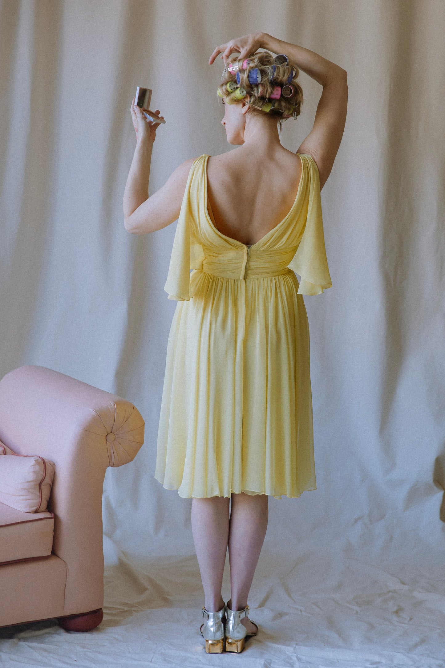 Limoncello Silk Chiffon Party Dress