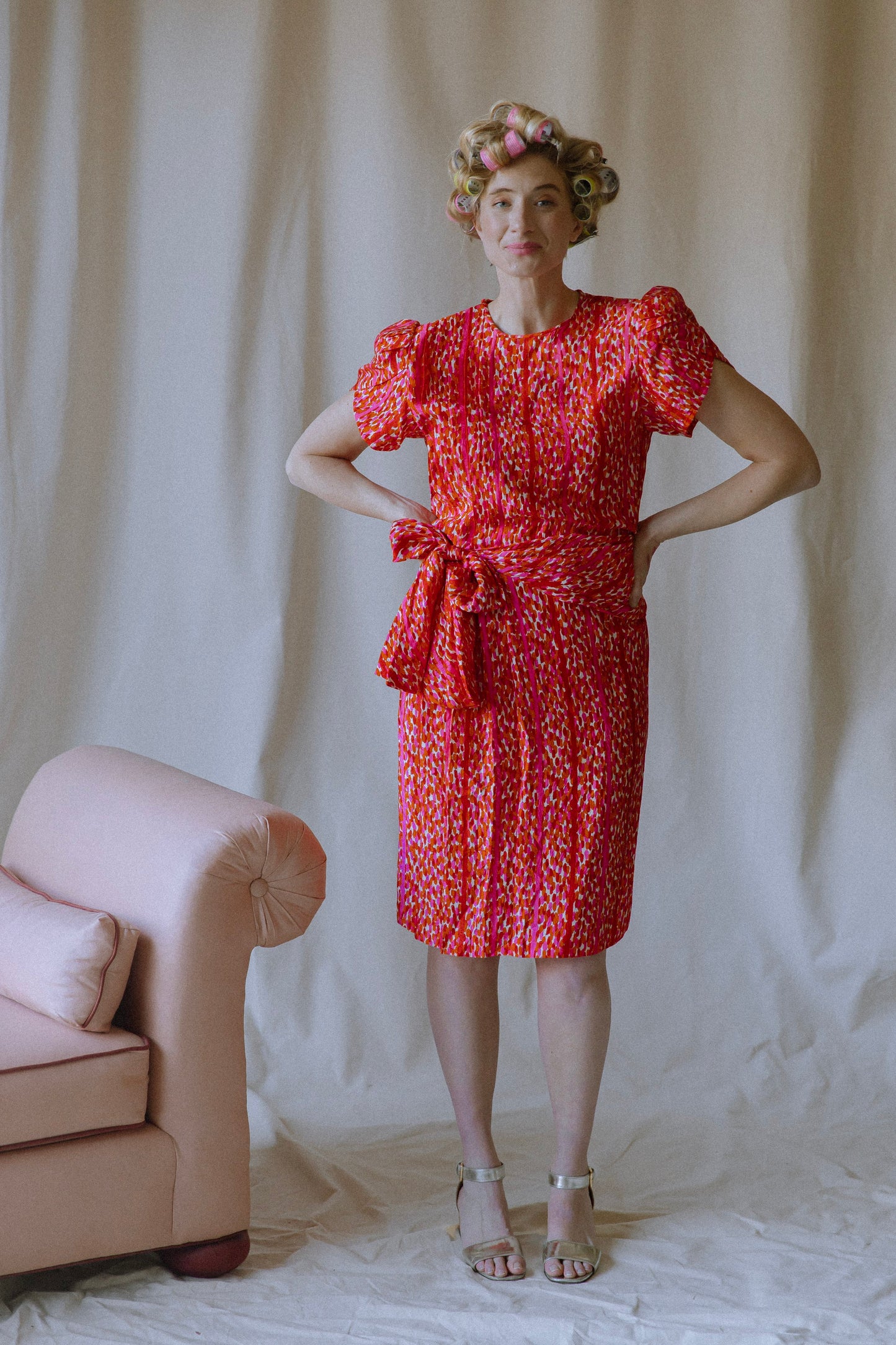 Heart-to-Heart Red Silk Dress