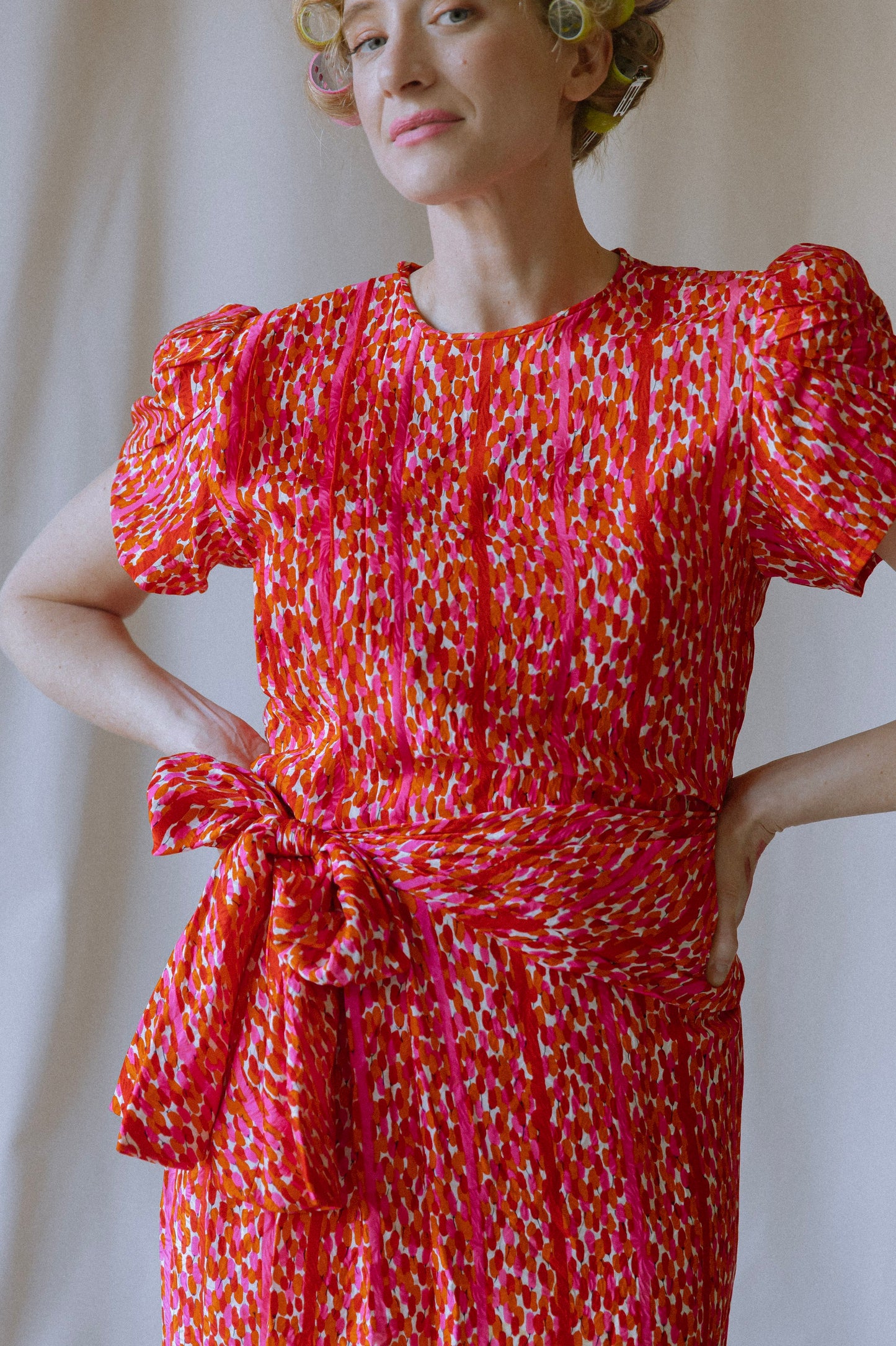 Heart-to-Heart Red Silk Dress