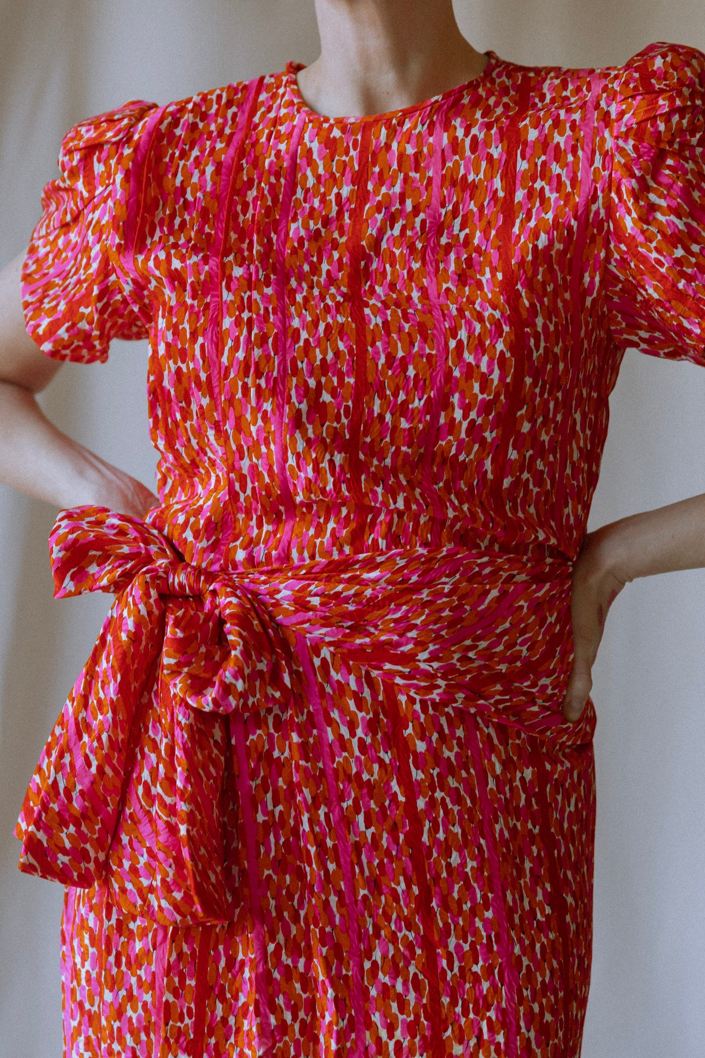 Heart-to-Heart Red Silk Dress