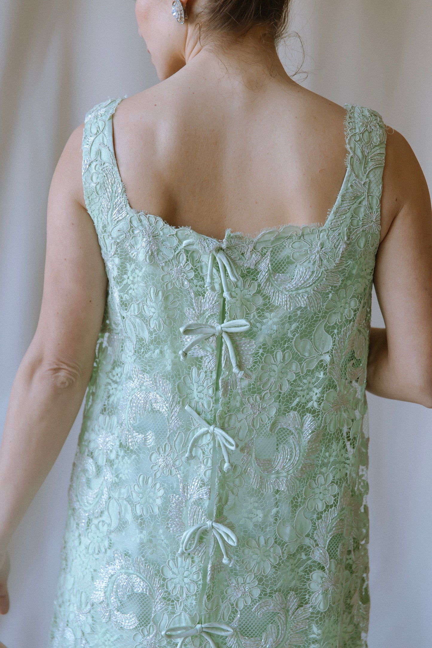 Bernetti Tea Green Lace Gown