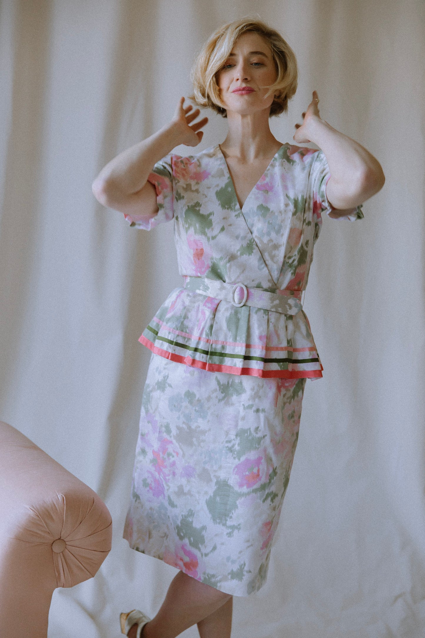 Steel Magnolia Floral Peplum Dress
