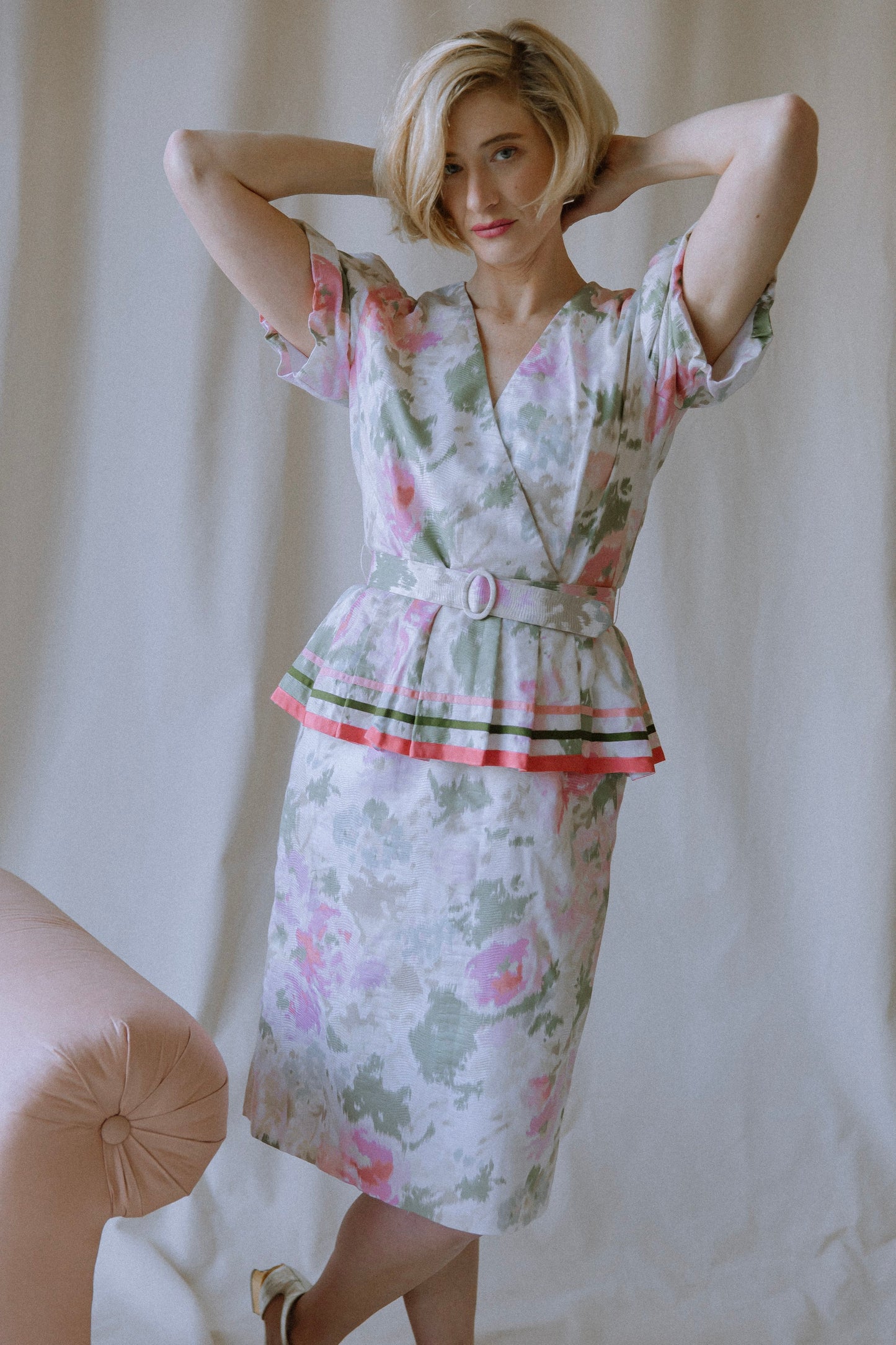 Steel Magnolia Floral Peplum Dress