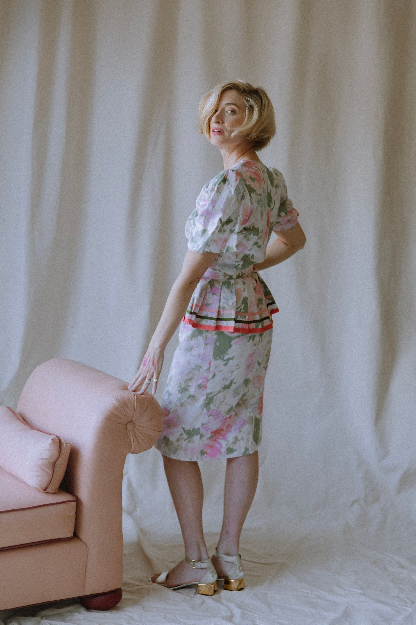 Steel Magnolia Floral Peplum Dress