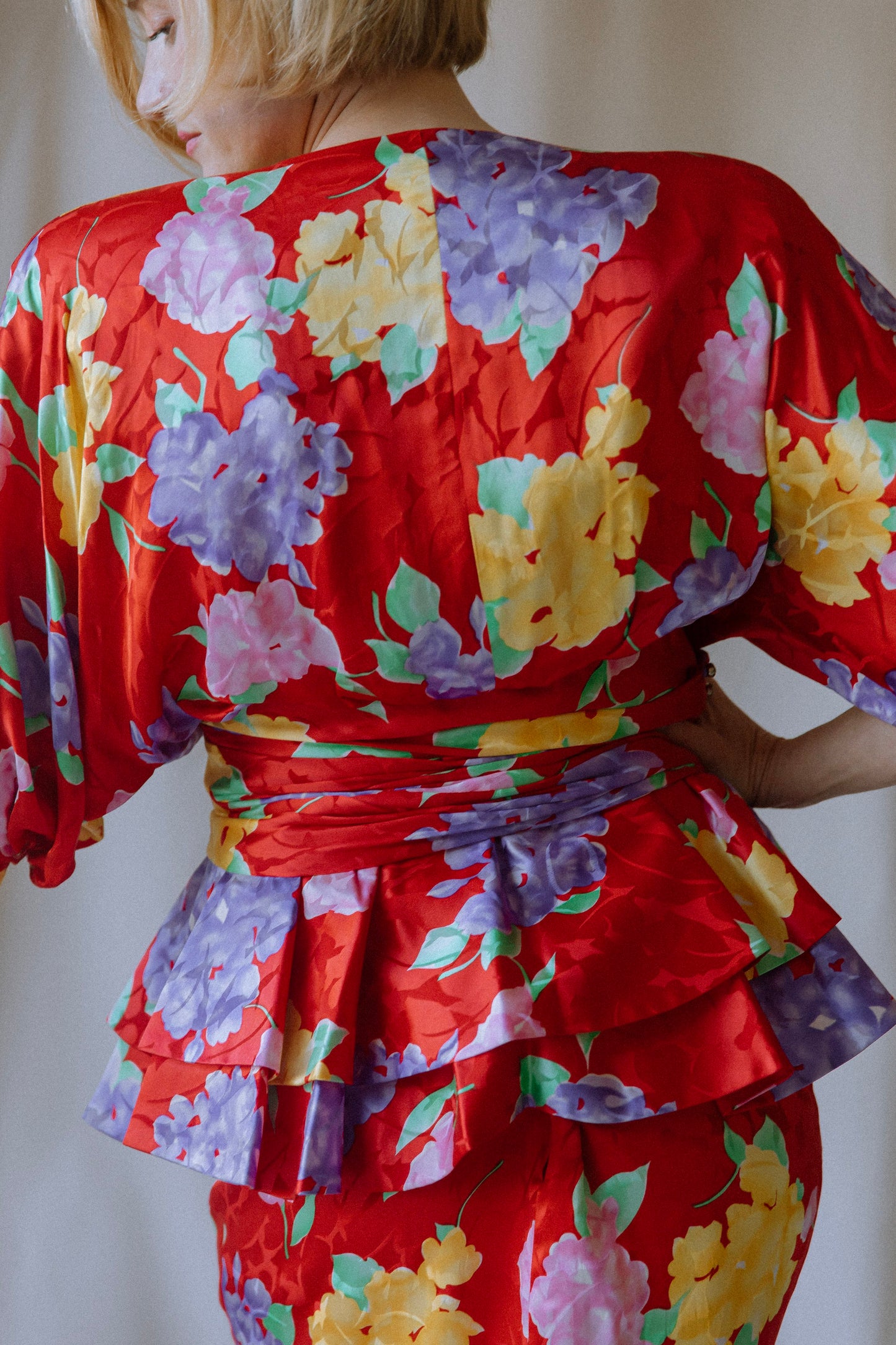 Saint Romei Floral Silk Skirt Set